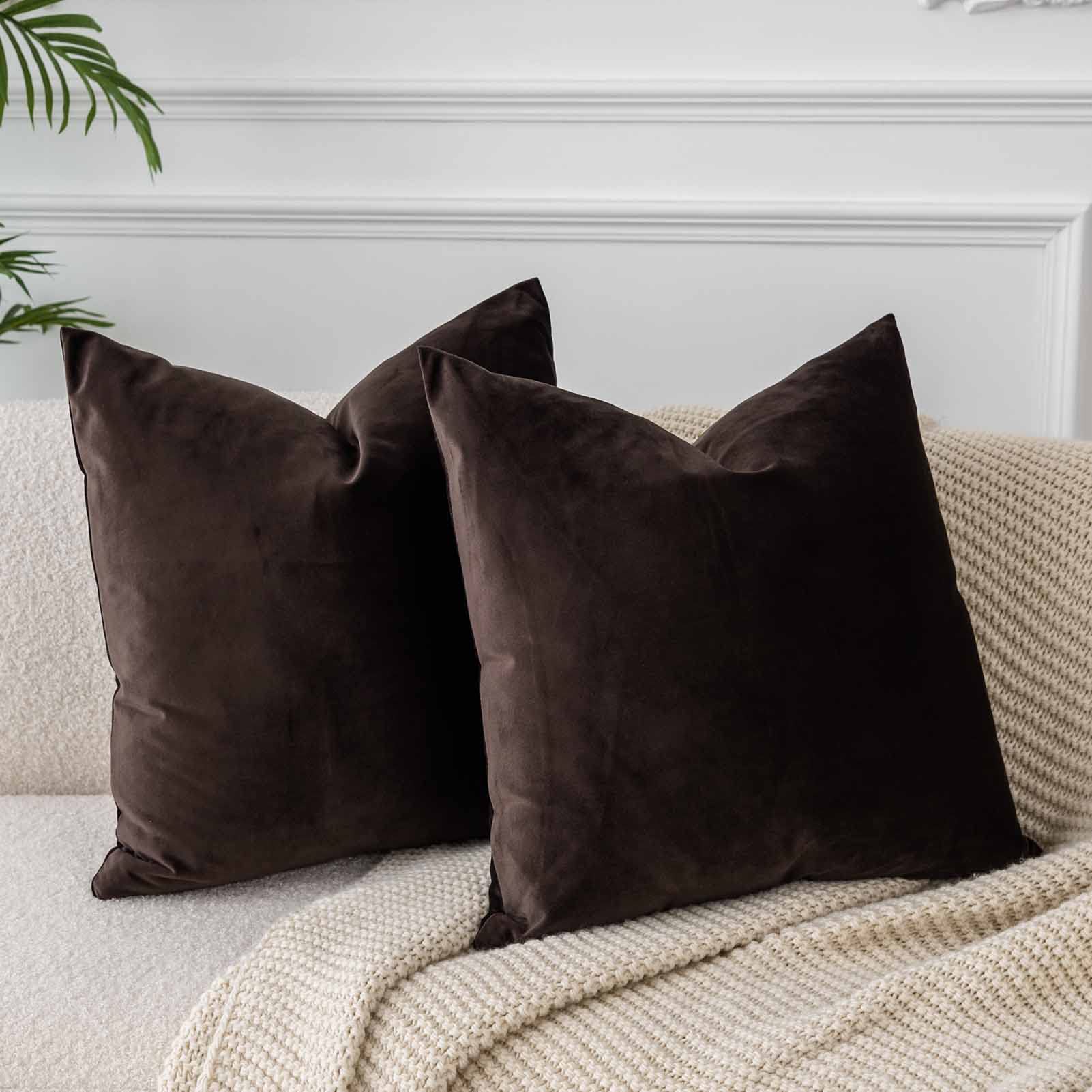 JUSPURBET Decorative Pillow Covers Set of 2 Velvet Throw Pillow Covers for Couch Sofa Bed Soft Cushion Covers Cases with Hidden Zipper for Living Room Home Decor 24x24 inch,Coral