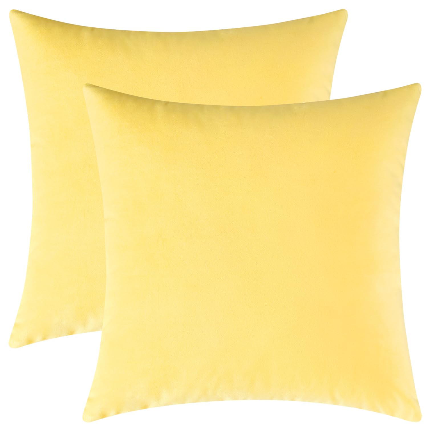 Mixhug Decorative Throw Pillow Covers, Velvet Cushion Covers, Solid Throw Pillow Cases for Couch and Bed, Pale Coral, 26 x 26 Inches, Set of 2