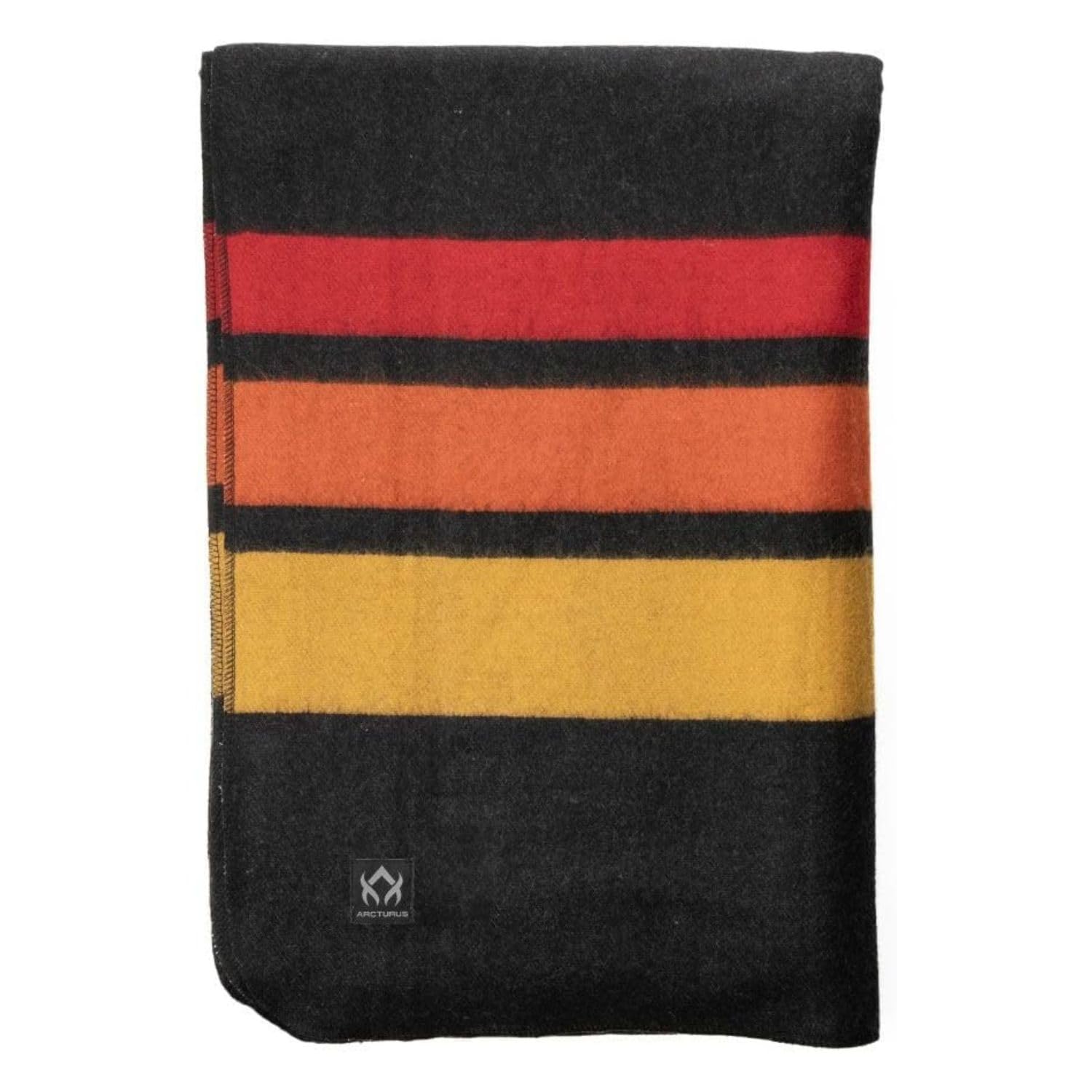 Arcturus Rainier Wool Blanket - 4.5lbs Warm, Heavy, Washable, Large | Great for Camping, Outdoors, Survival & Emergency Kits (Sunset Peak)