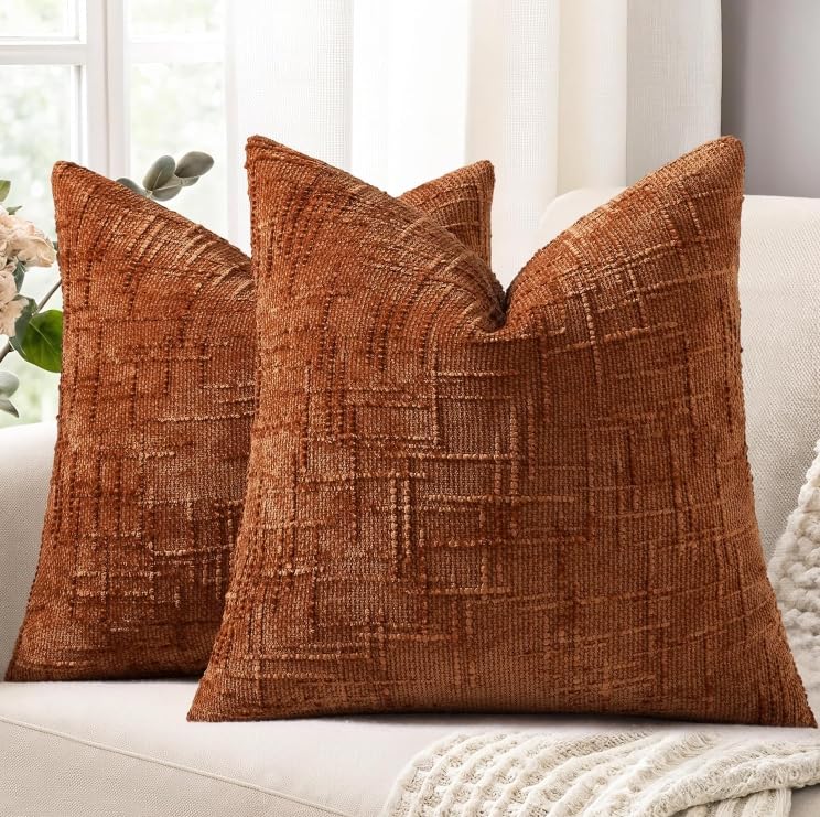 decorUhome Summer Cream White Chenille Euro Sham Throw Pillow Covers 22x22 Set of 2 Textured Soft Cozy Slubby Couch Pillow Covers Modern Farmhouse Boho Decorative Pillow Cases for Bed Sofa Living Room