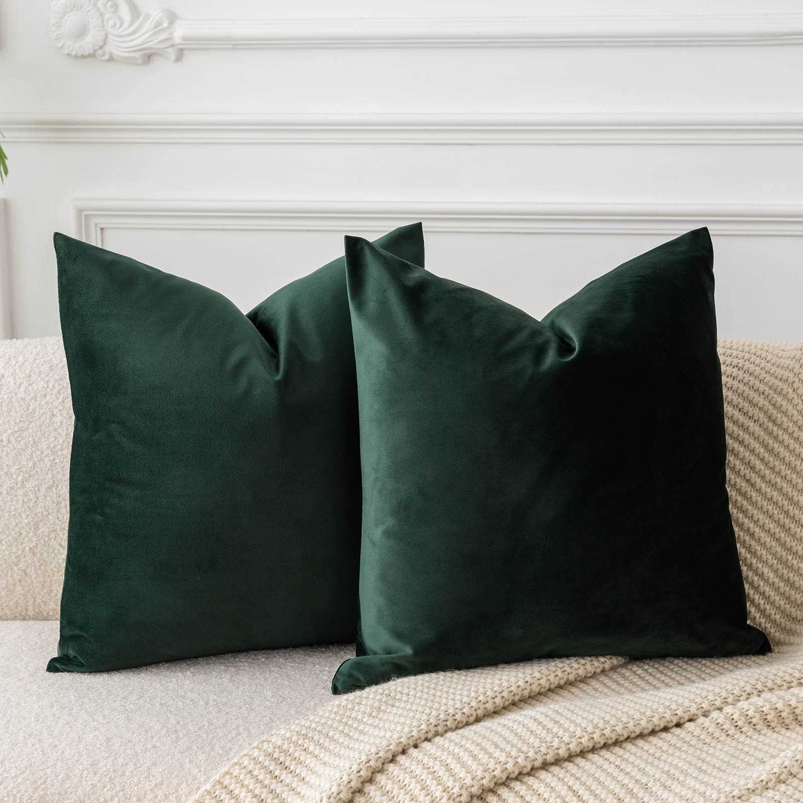 JUSPURBET Decorative Pillow Covers Set of 2 Velvet Throw Pillow Covers for Couch Sofa Bed Soft Cushion Covers Cases with Hidden Zipper for Living Room Home Decor 24x24 inch,Coral