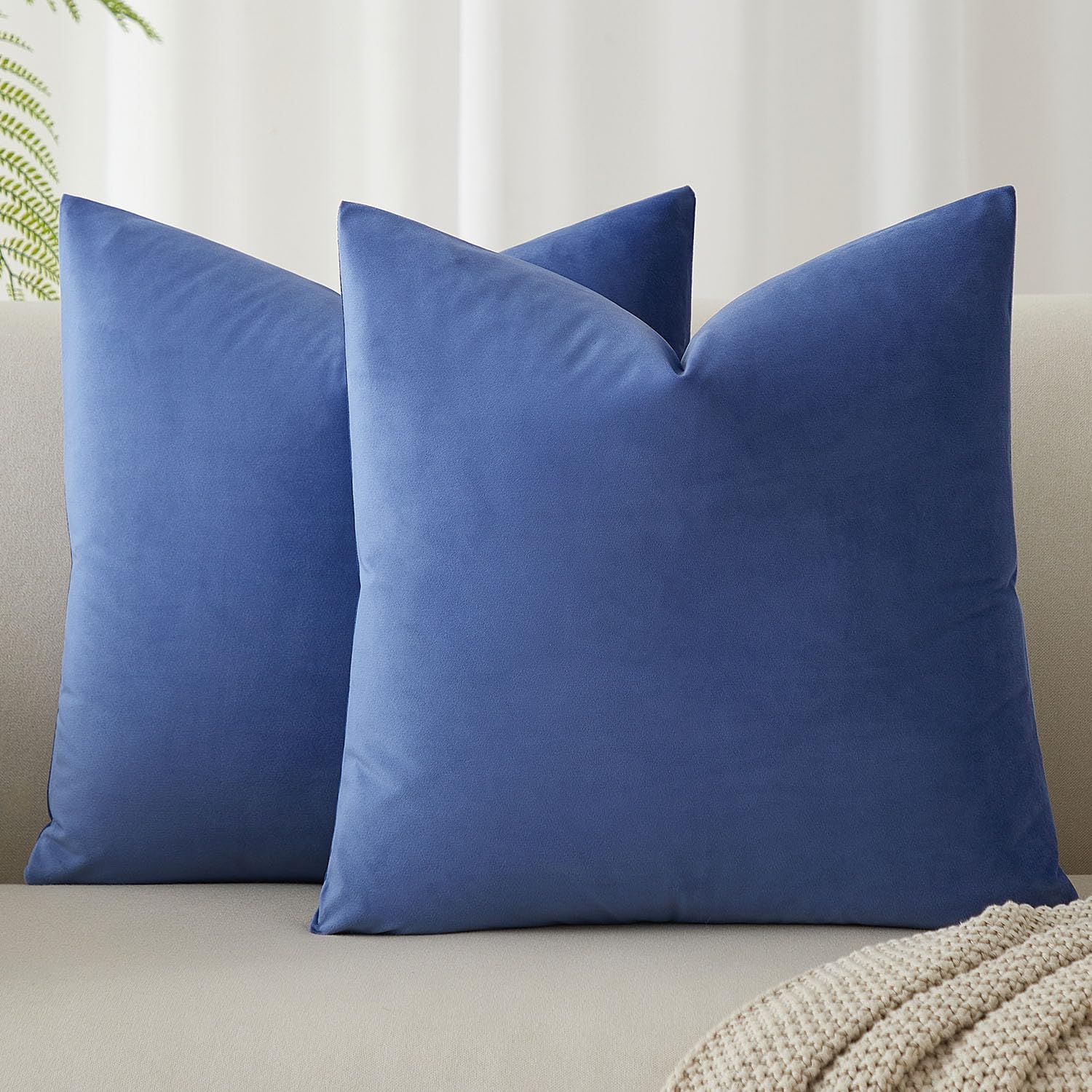 JUSPURBET Decorative Pillow Covers Set of 2 Velvet Throw Pillow Covers for Couch Sofa Bed Soft Cushion Covers Cases with Hidden Zipper for Living Room Home Decor 24x24 inch,Coral