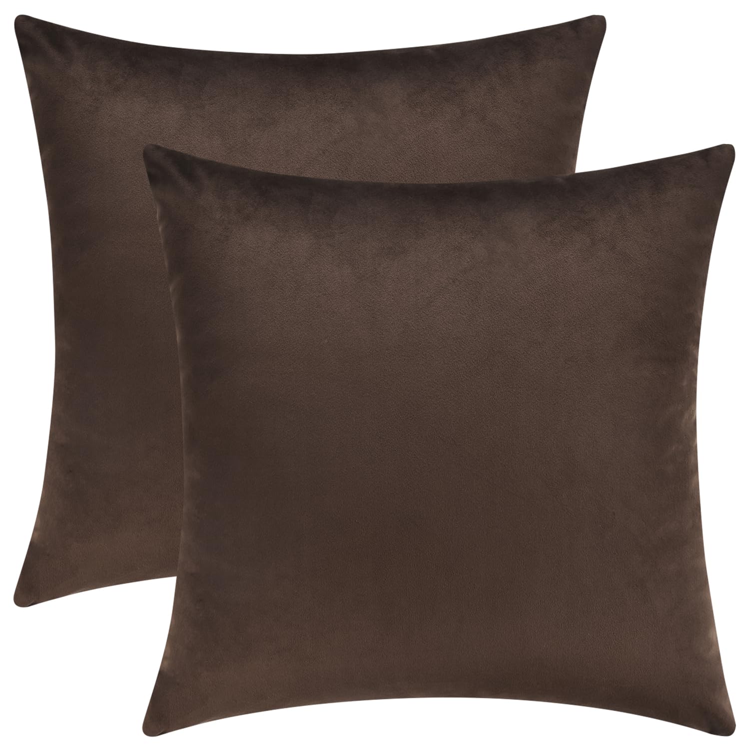 Mixhug Decorative Throw Pillow Covers, Velvet Cushion Covers, Solid Throw Pillow Cases for Couch and Bed, Pale Coral, 26 x 26 Inches, Set of 2