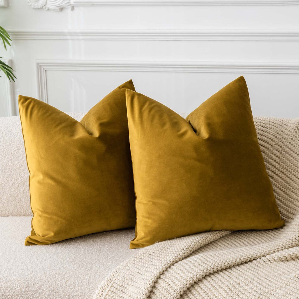 JUSPURBET Decorative Pillow Covers Set of 2 Velvet Throw Pillow Covers for Couch Sofa Bed Soft Cushion Covers Cases with Hidden Zipper for Living Room Home Decor 24x24 inch,Coral