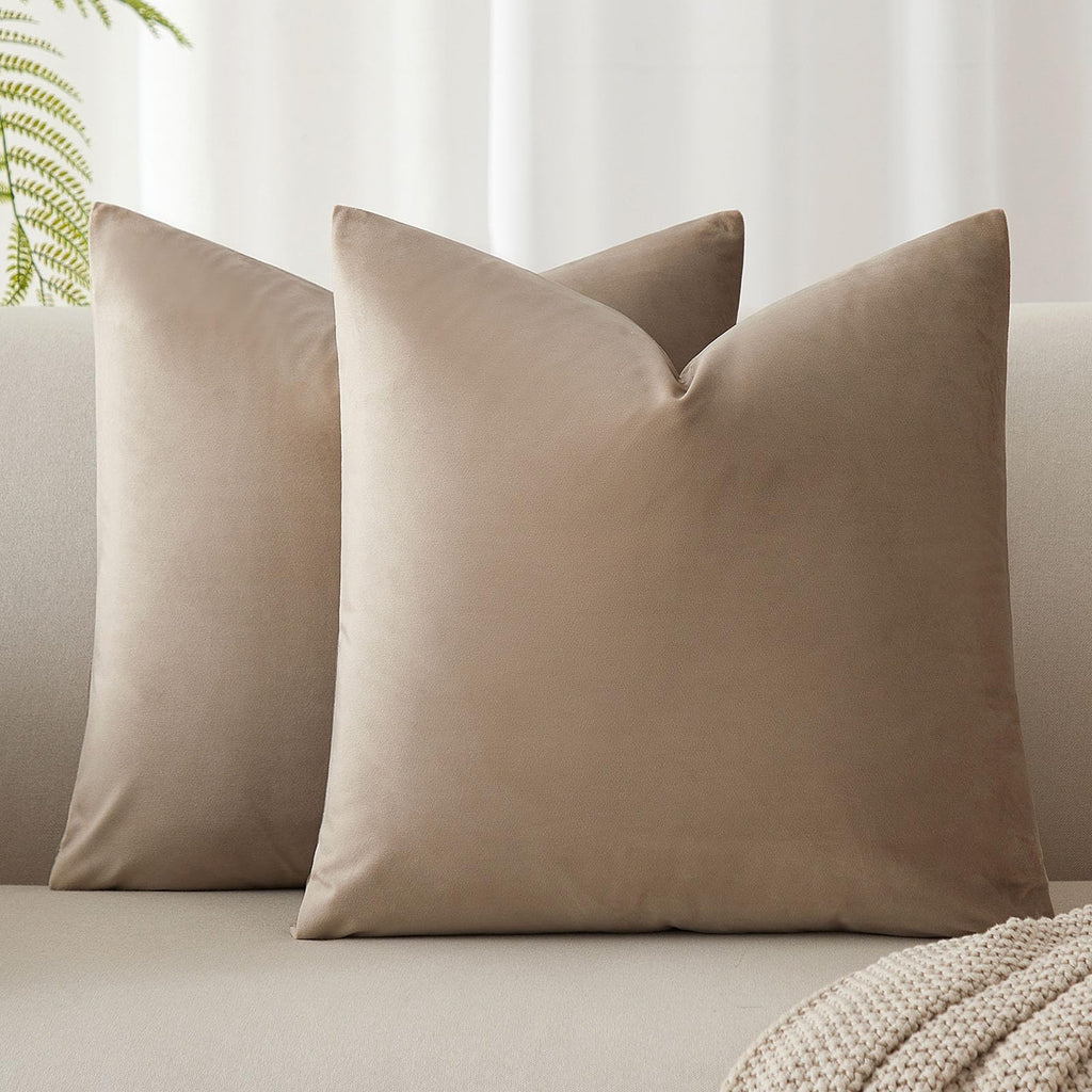 JUSPURBET Decorative Pillow Covers Set of 2 Velvet Throw Pillow Covers for Couch Sofa Bed Soft Cushion Covers Cases with Hidden Zipper for Living Room Home Decor 24x24 inch,Coral
