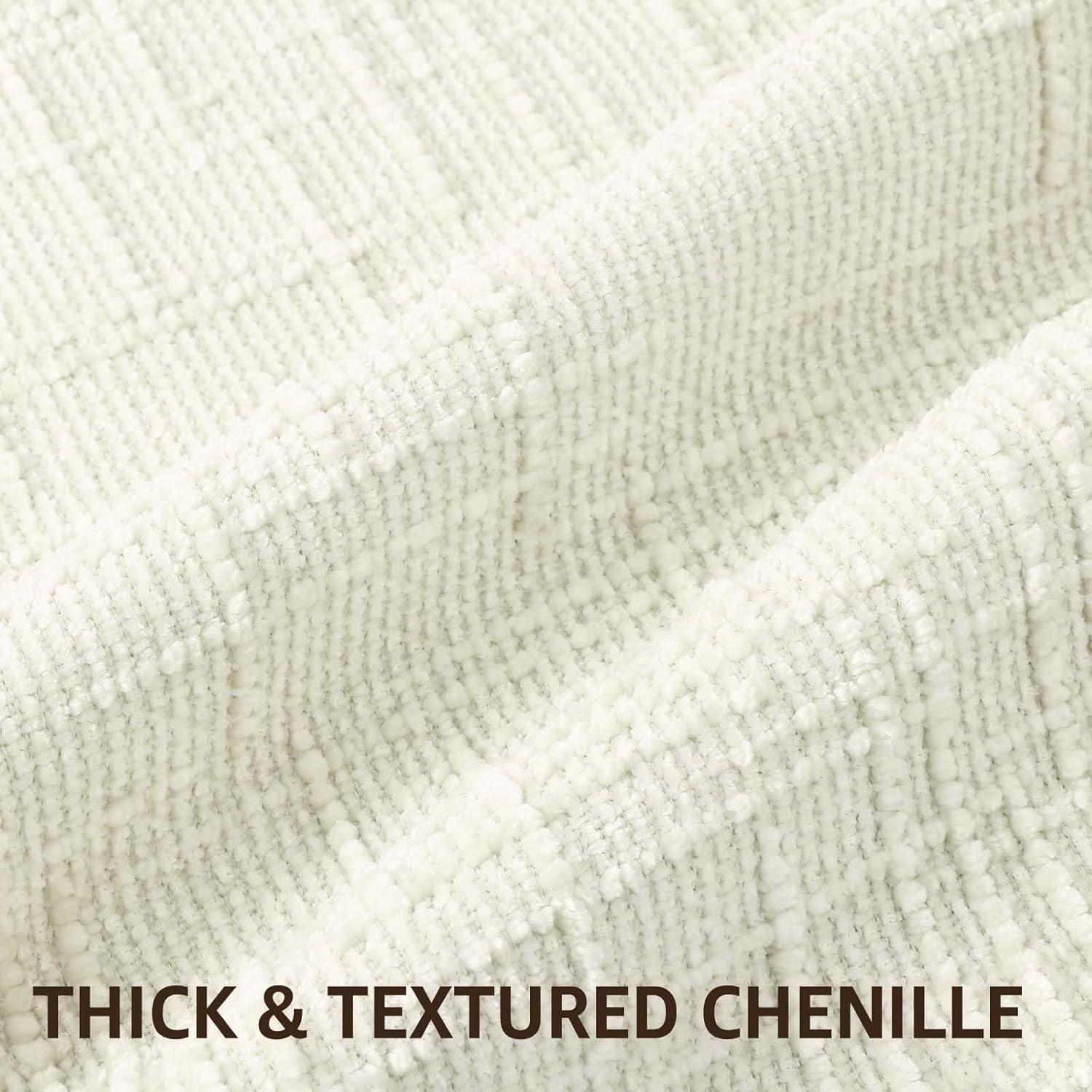 decorUhome Summer Cream White Chenille Euro Sham Throw Pillow Covers 22x22 Set of 2 Textured Soft Cozy Slubby Couch Pillow Covers Modern Farmhouse Boho Decorative Pillow Cases for Bed Sofa Living Room