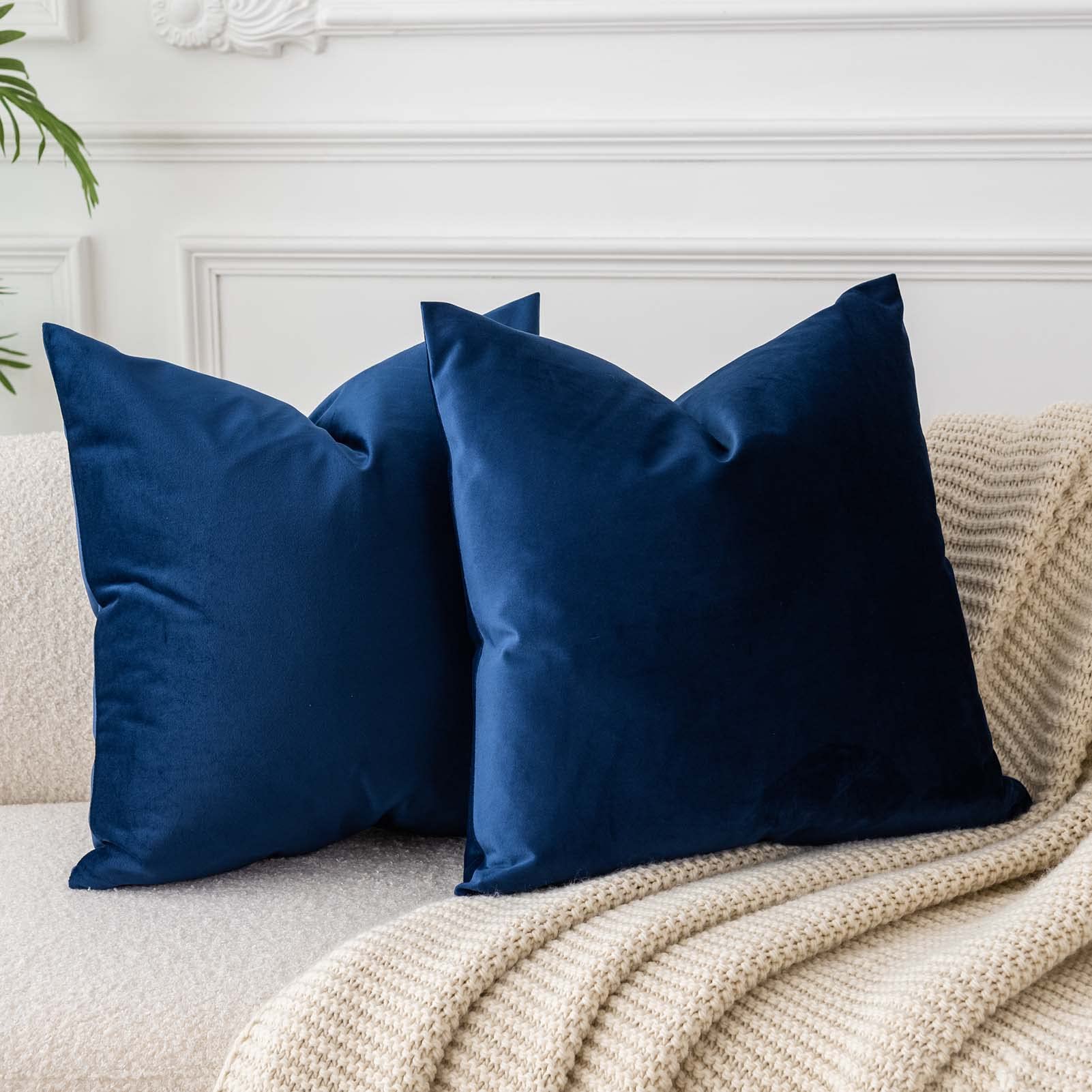 JUSPURBET Decorative Pillow Covers Set of 2 Velvet Throw Pillow Covers for Couch Sofa Bed Soft Cushion Covers Cases with Hidden Zipper for Living Room Home Decor 24x24 inch,Coral