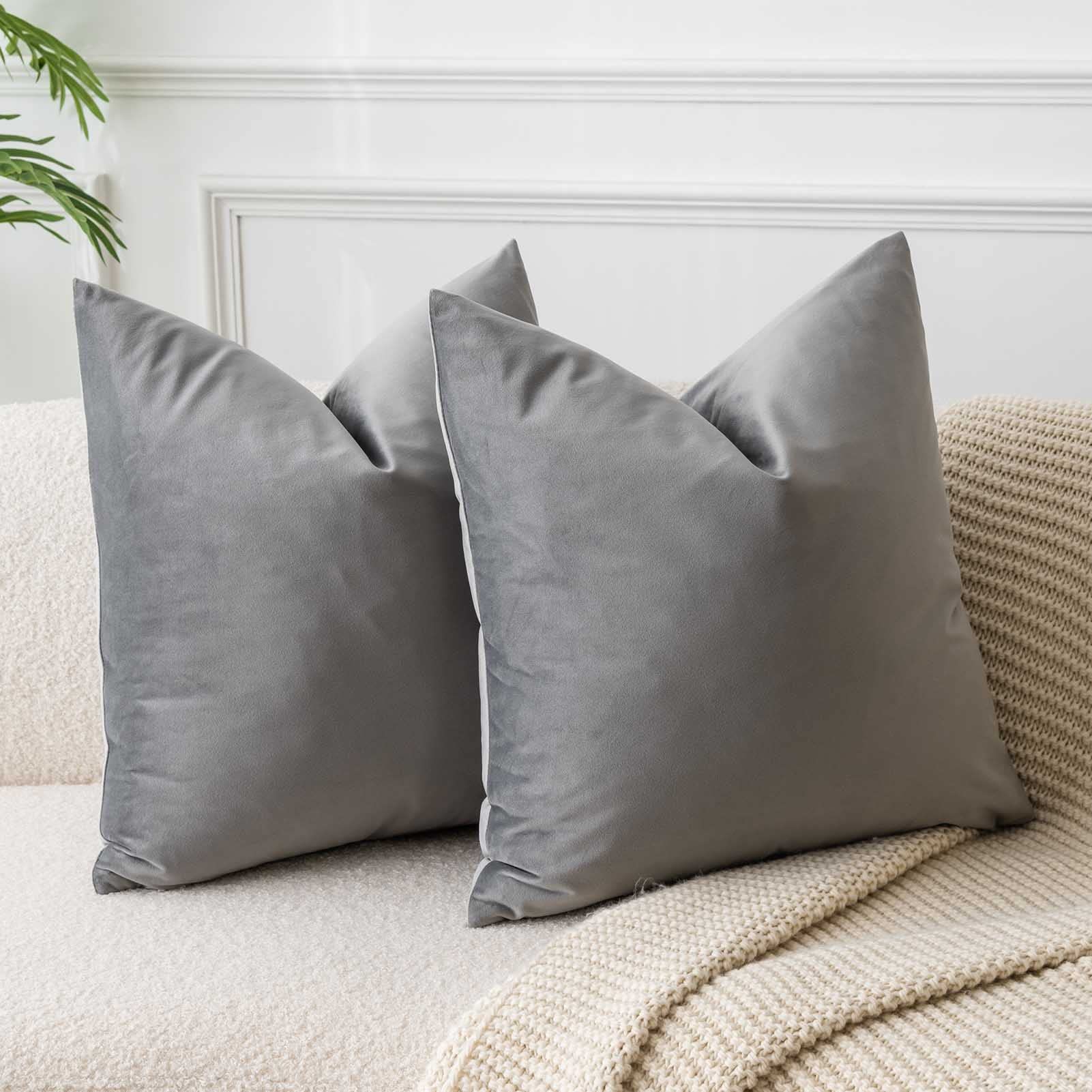 JUSPURBET Decorative Pillow Covers Set of 2 Velvet Throw Pillow Covers for Couch Sofa Bed Soft Cushion Covers Cases with Hidden Zipper for Living Room Home Decor 24x24 inch,Coral