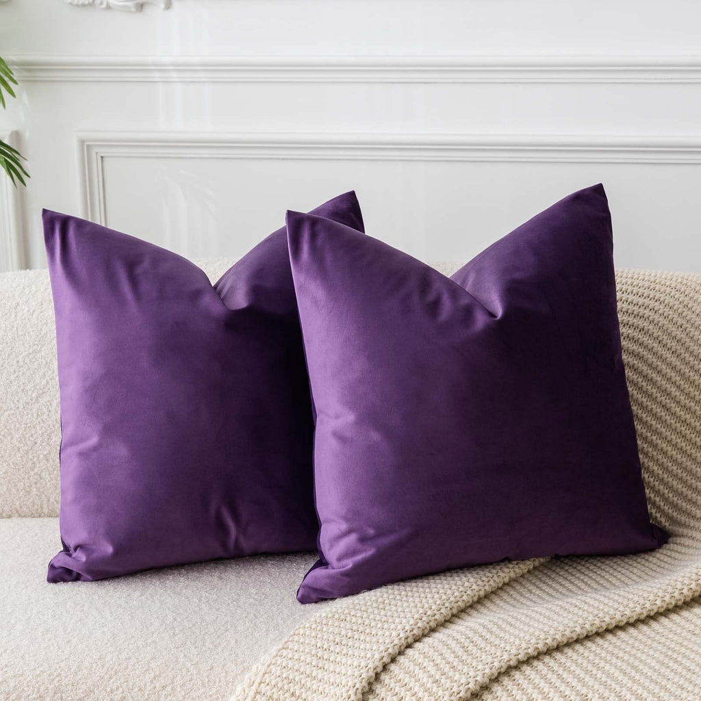 JUSPURBET Decorative Pillow Covers Set of 2 Velvet Throw Pillow Covers for Couch Sofa Bed Soft Cushion Covers Cases with Hidden Zipper for Living Room Home Decor 24x24 inch,Coral