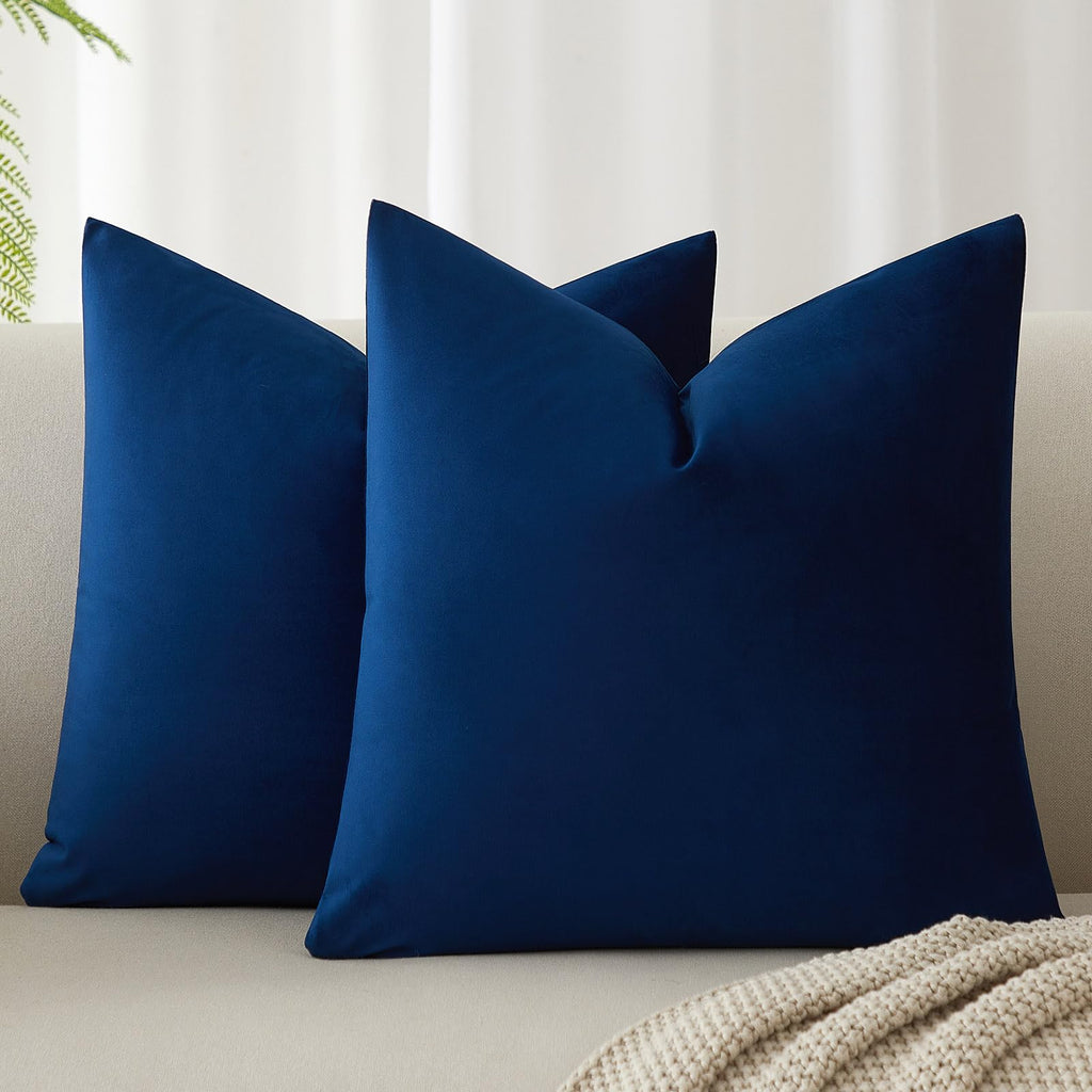 JUSPURBET Decorative Pillow Covers Set of 2 Velvet Throw Pillow Covers for Couch Sofa Bed Soft Cushion Covers Cases with Hidden Zipper for Living Room Home Decor 24x24 inch,Coral
