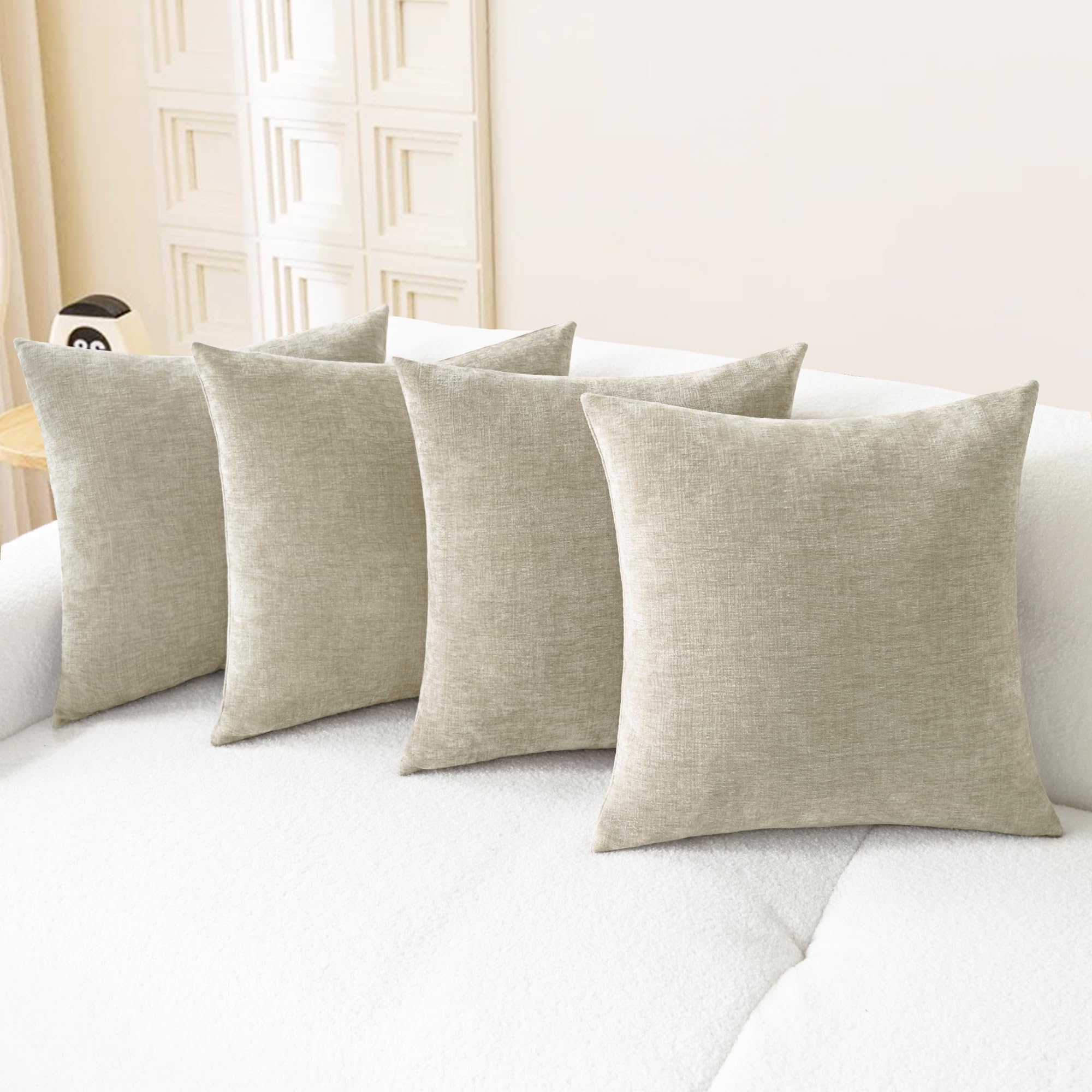 CaliTime Throw Pillow Covers Decorative 20 X 26 Inches Pack of 2 Cozy Chenille Standard Pillow Shams Cases for Couch Sofa Bed Living Room Home Living Coral