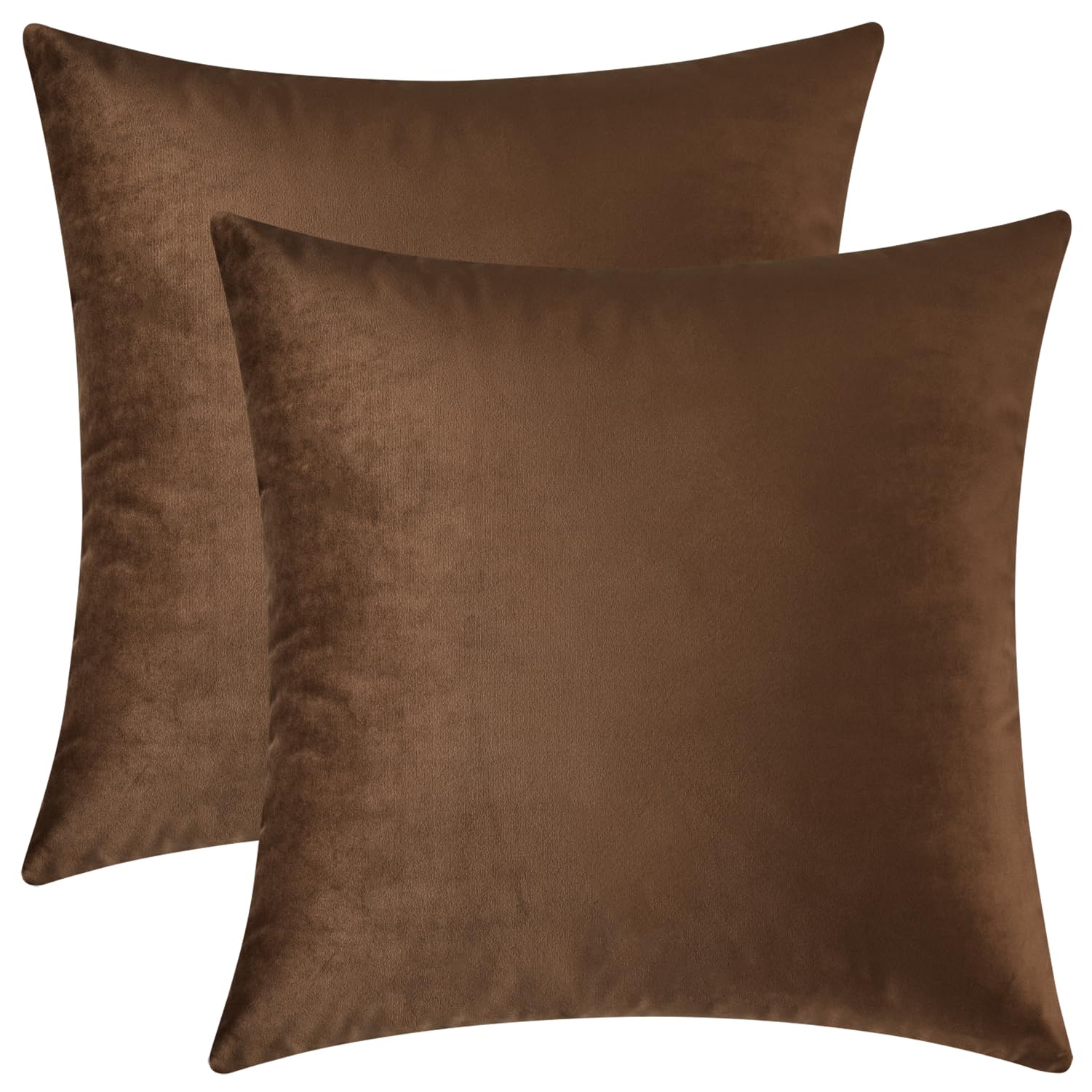 Mixhug Decorative Throw Pillow Covers, Velvet Cushion Covers, Solid Throw Pillow Cases for Couch and Bed, Pale Coral, 26 x 26 Inches, Set of 2
