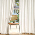 MIULEE Non-See-Through Privacy Linen Curtains 2 Panels, Light Filtering Window Curtains Farmhouse Textured Back Tab Semi Sheer Drapes for Bedroom Living Room, 52 x 84 Inches Long, Natural White