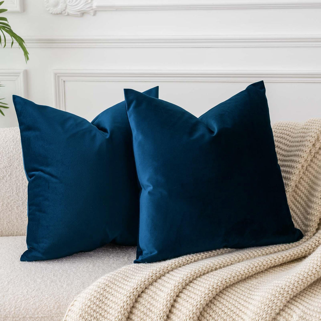 JUSPURBET Decorative Pillow Covers Set of 2 Velvet Throw Pillow Covers for Couch Sofa Bed Soft Cushion Covers Cases with Hidden Zipper for Living Room Home Decor 24x24 inch,Coral