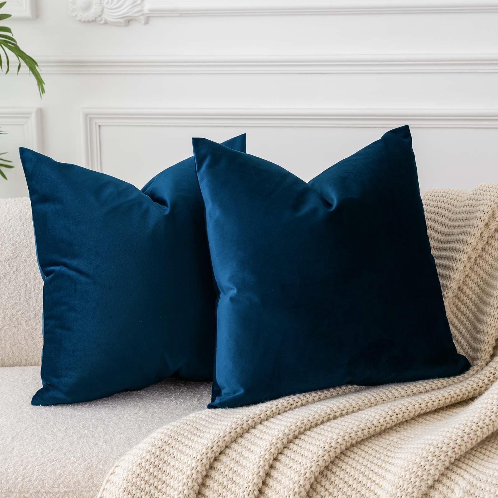 JUSPURBET Decorative Pillow Covers Set of 2 Velvet Throw Pillow Covers for Couch Sofa Bed Soft Cushion Covers Cases with Hidden Zipper for Living Room Home Decor 24x24 inch,Coral