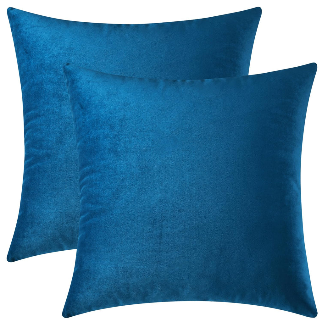 Mixhug Decorative Throw Pillow Covers, Velvet Cushion Covers, Solid Throw Pillow Cases for Couch and Bed, Pale Coral, 26 x 26 Inches, Set of 2