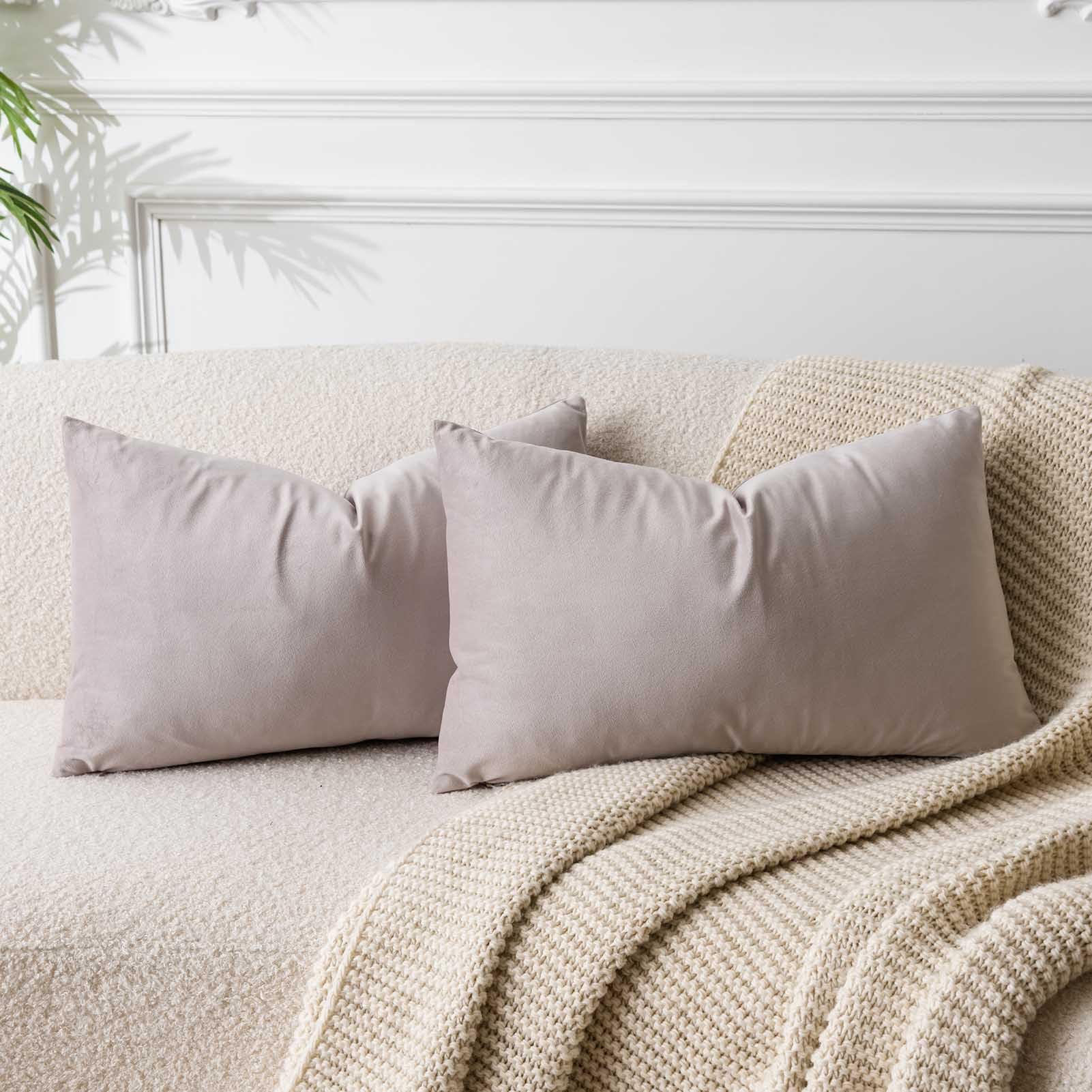 JUSPURBET Decorative Pillow Covers Set of 2 Velvet Throw Pillow Covers for Couch Sofa Bed Soft Cushion Covers Cases with Hidden Zipper for Living Room Home Decor 24x24 inch,Coral