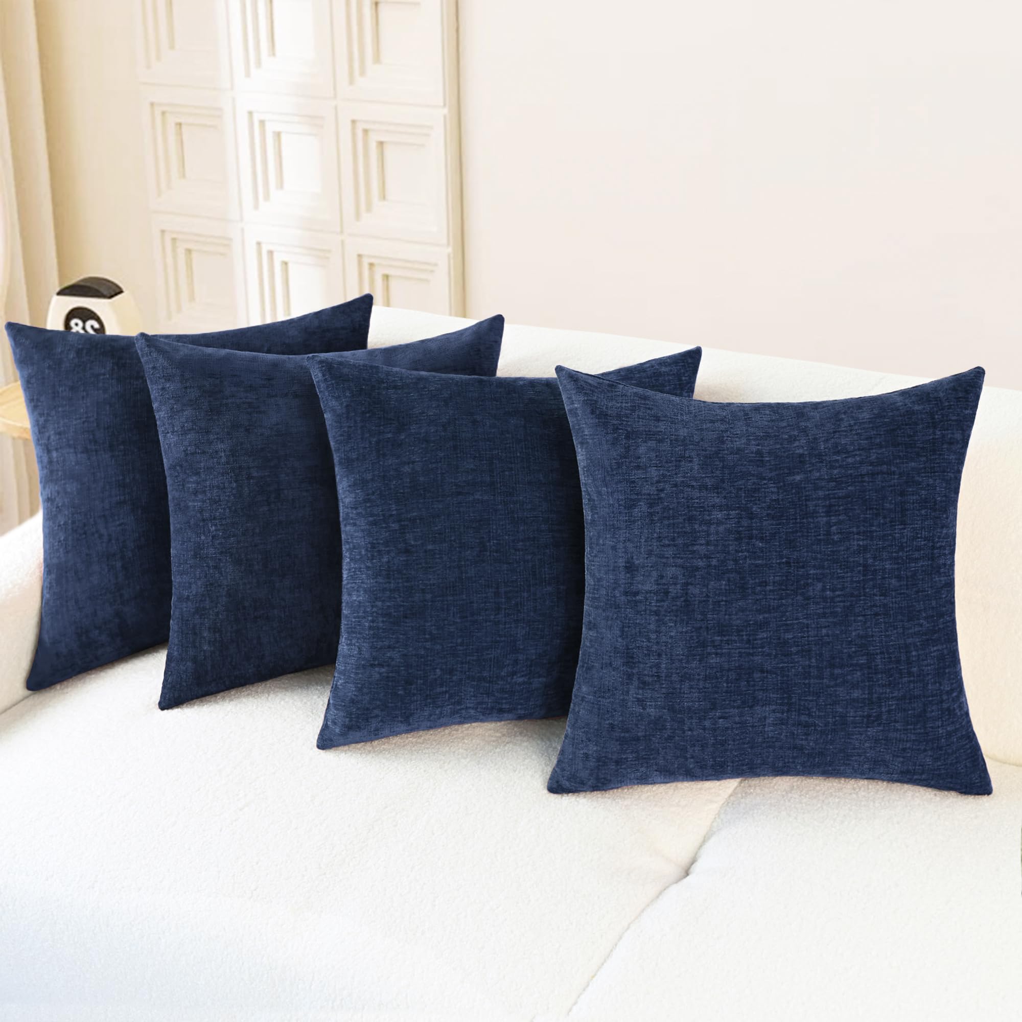 CaliTime Throw Pillow Covers Decorative 20 X 26 Inches Pack of 2 Cozy Chenille Standard Pillow Shams Cases for Couch Sofa Bed Living Room Home Living Coral