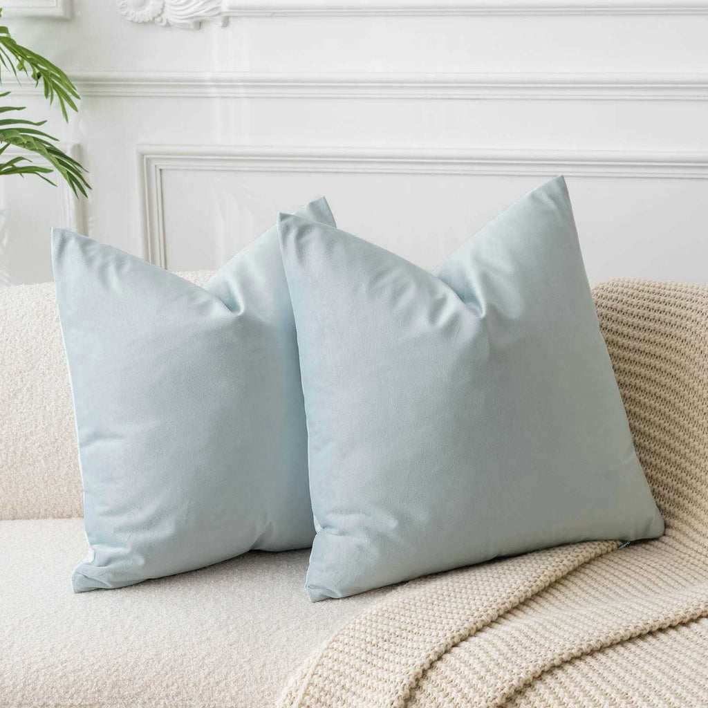 JUSPURBET Decorative Pillow Covers Set of 2 Velvet Throw Pillow Covers for Couch Sofa Bed Soft Cushion Covers Cases with Hidden Zipper for Living Room Home Decor 24x24 inch,Coral