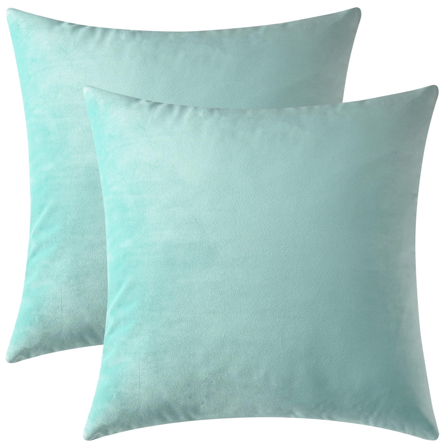 Mixhug Decorative Throw Pillow Covers, Velvet Cushion Covers, Solid Throw Pillow Cases for Couch and Bed, Pale Coral, 26 x 26 Inches, Set of 2