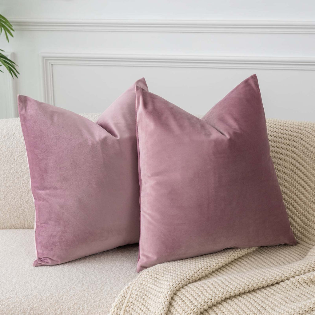 JUSPURBET Decorative Pillow Covers Set of 2 Velvet Throw Pillow Covers for Couch Sofa Bed Soft Cushion Covers Cases with Hidden Zipper for Living Room Home Decor 24x24 inch,Coral
