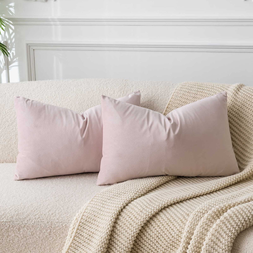 JUSPURBET Decorative Pillow Covers Set of 2 Velvet Throw Pillow Covers for Couch Sofa Bed Soft Cushion Covers Cases with Hidden Zipper for Living Room Home Decor 24x24 inch,Coral