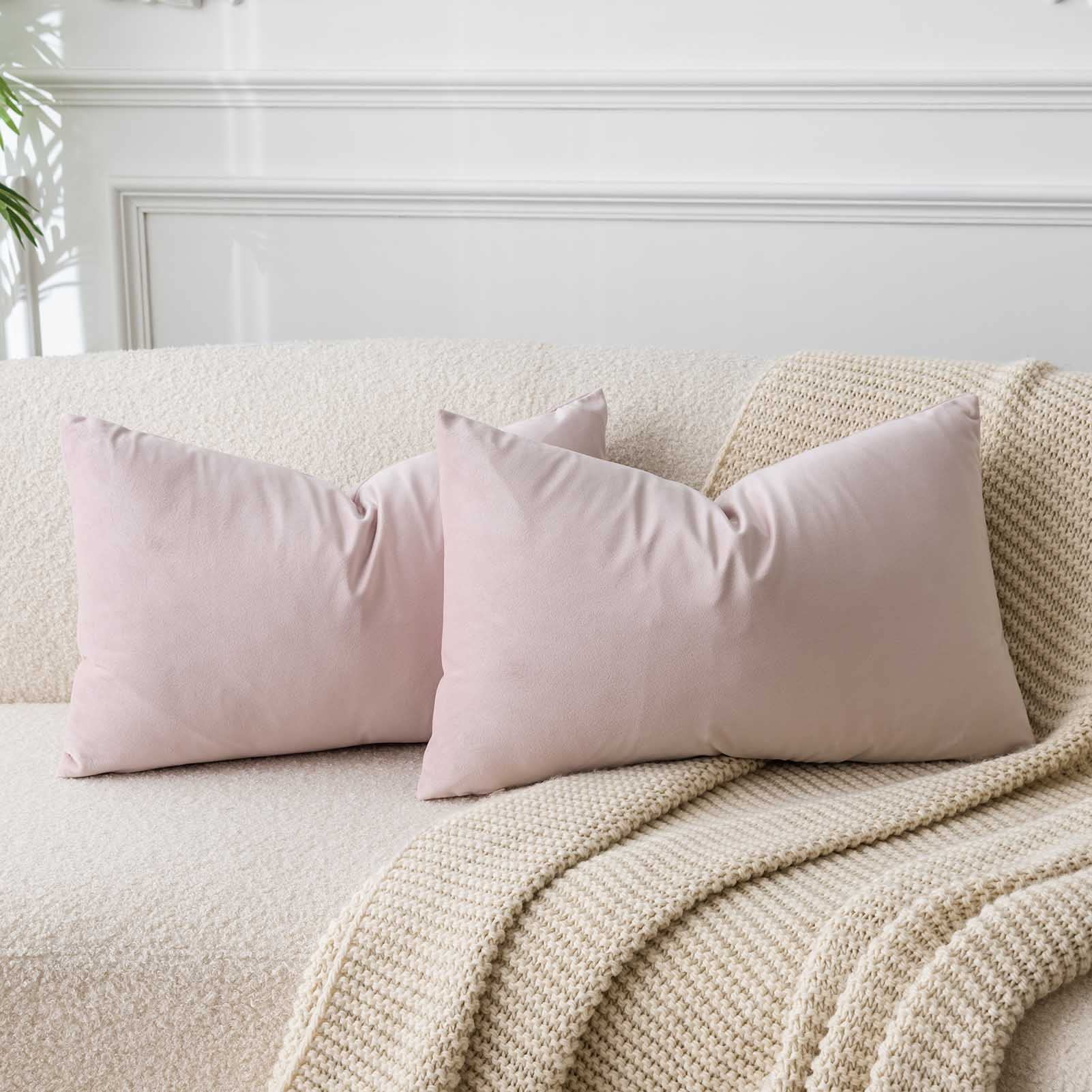 JUSPURBET Decorative Pillow Covers Set of 2 Velvet Throw Pillow Covers for Couch Sofa Bed Soft Cushion Covers Cases with Hidden Zipper for Living Room Home Decor 24x24 inch,Coral