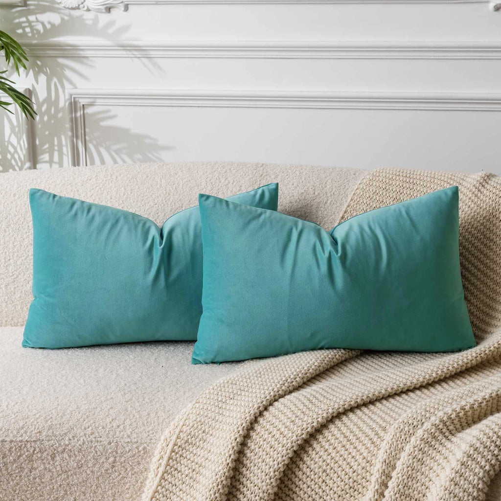 JUSPURBET Decorative Pillow Covers Set of 2 Velvet Throw Pillow Covers for Couch Sofa Bed Soft Cushion Covers Cases with Hidden Zipper for Living Room Home Decor 24x24 inch,Coral