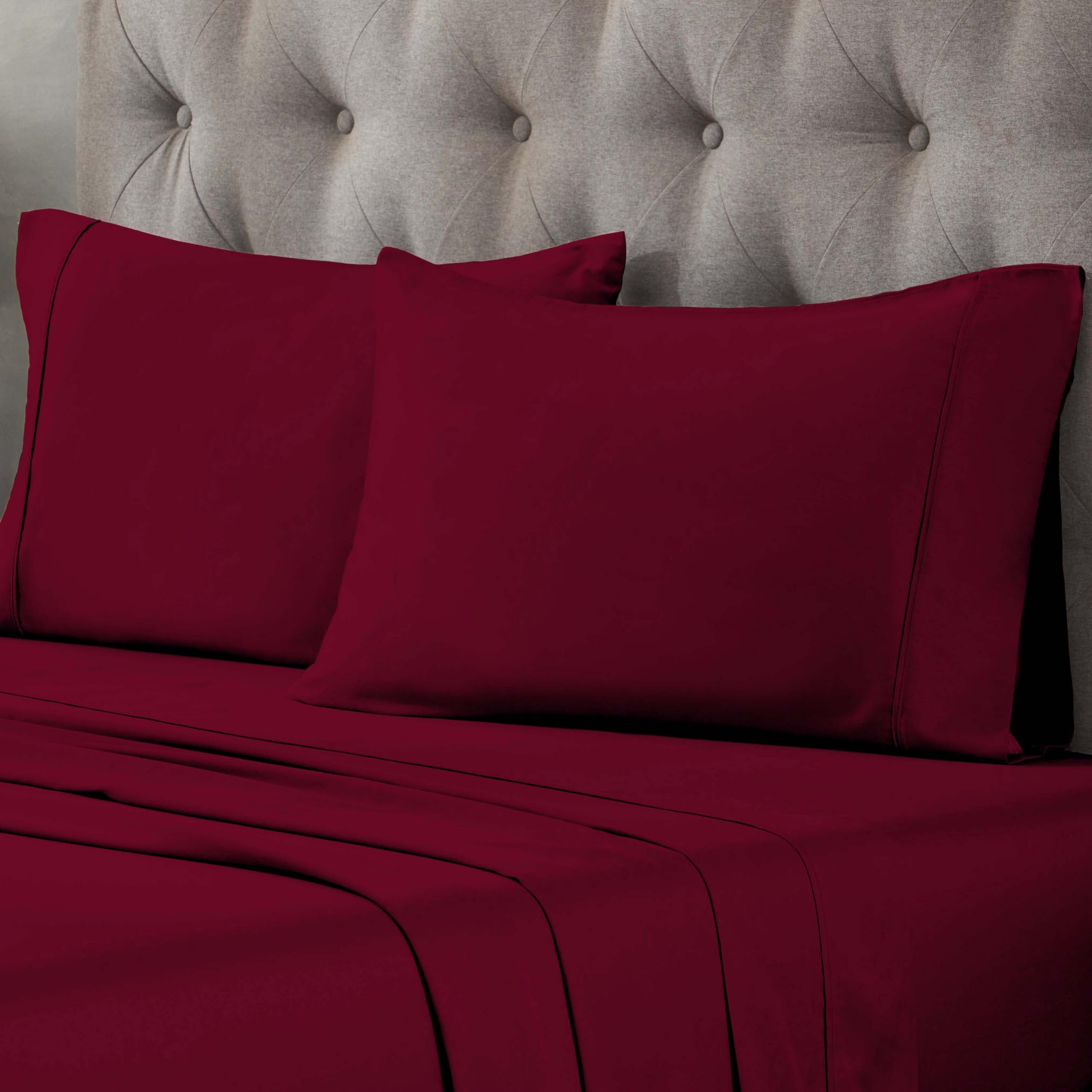 Superior Egyptian Cotton 300 Thread Count Pillowcases, Pillow Cases, Modern, Solid Classic Pillow Case Cover, Ultra-Soft Comfort Basics, Bedding Essentials, Bed Accents, Set of 2, Standard, Coral