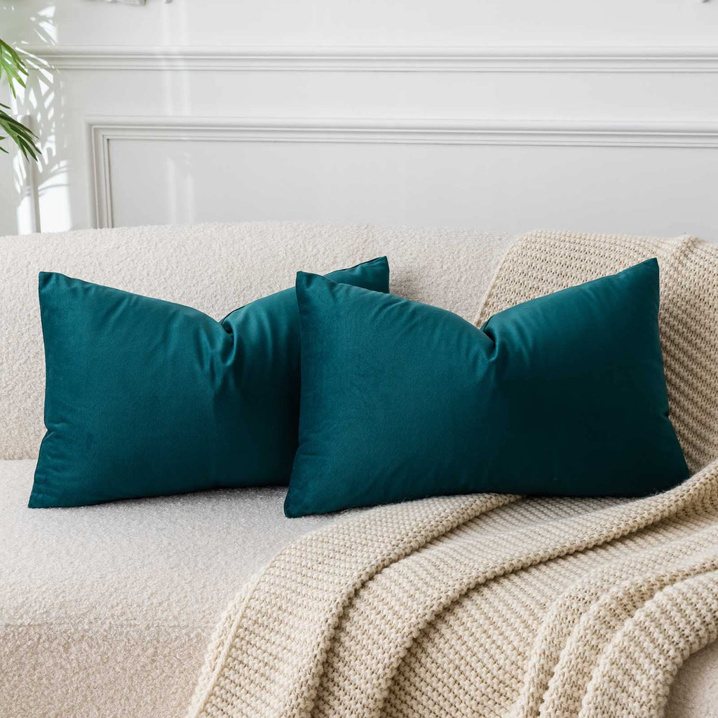 JUSPURBET Decorative Pillow Covers Set of 2 Velvet Throw Pillow Covers for Couch Sofa Bed Soft Cushion Covers Cases with Hidden Zipper for Living Room Home Decor 24x24 inch,Coral