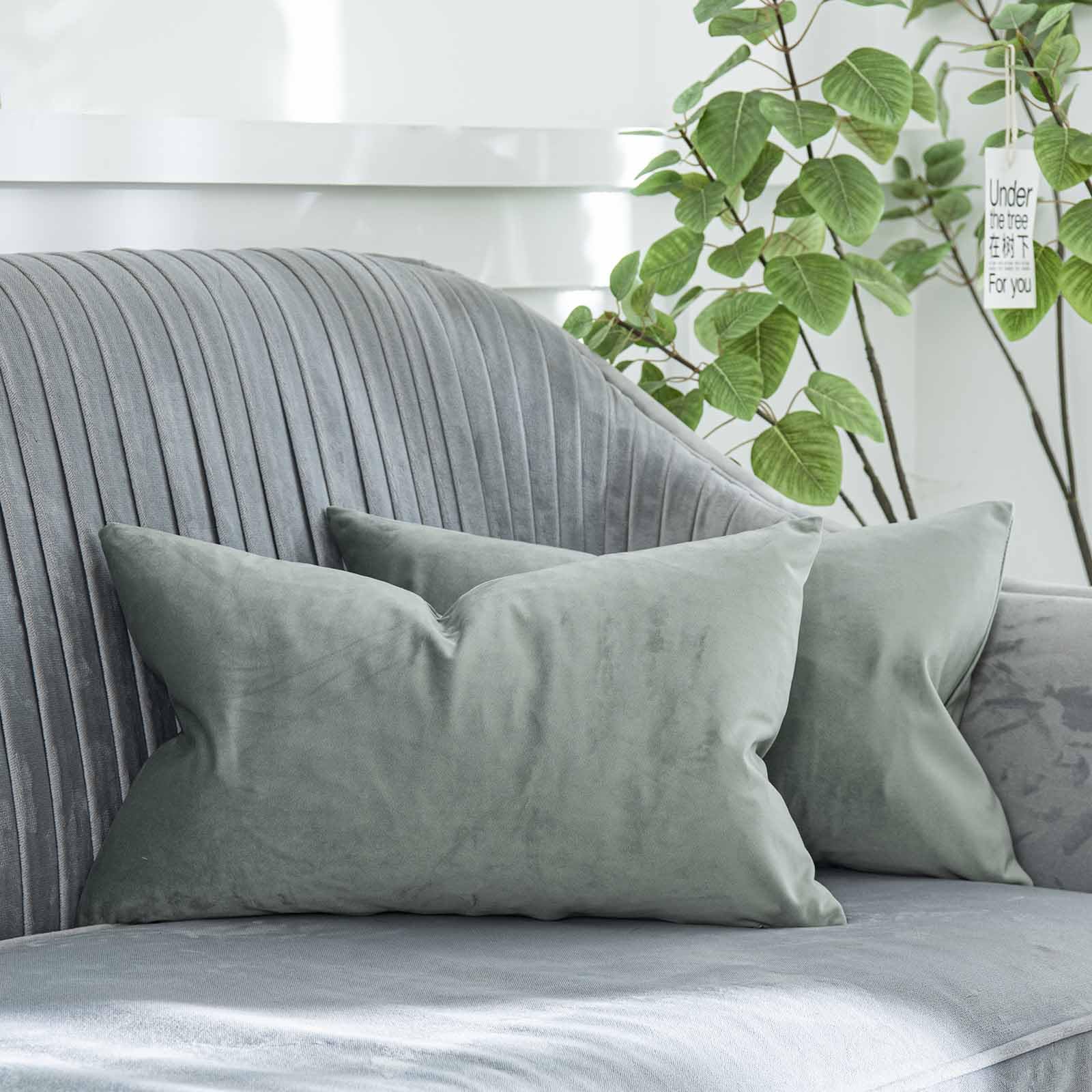 Coral Decorative Velvet Throw Pillow Covers 24x24 inch Set of 2 with Zipper Luxury Soft Solid Square Cushion Covers Case for Sofa Couch Bed Living Room