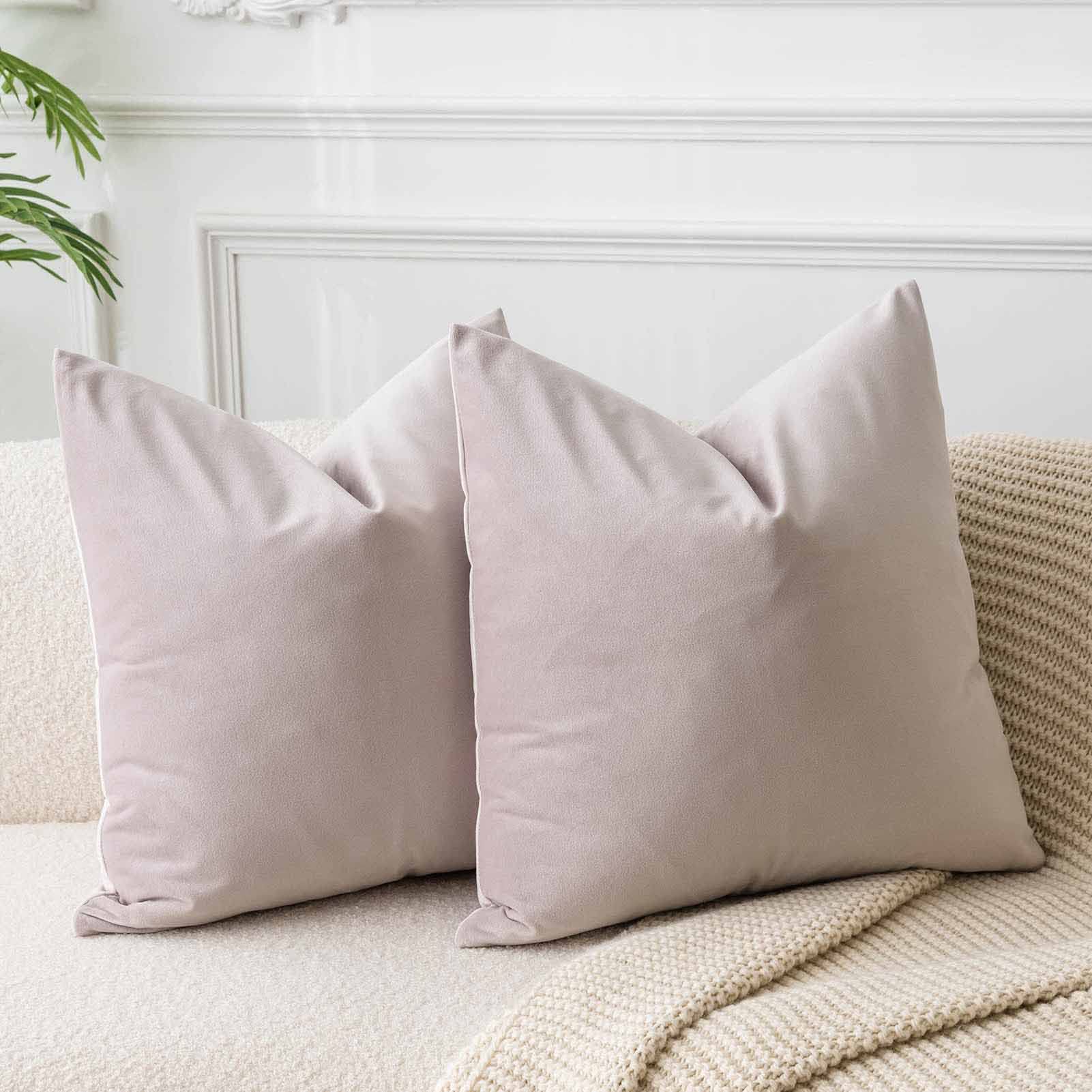 JUSPURBET Decorative Pillow Covers Set of 2 Velvet Throw Pillow Covers for Couch Sofa Bed Soft Cushion Covers Cases with Hidden Zipper for Living Room Home Decor 24x24 inch,Coral