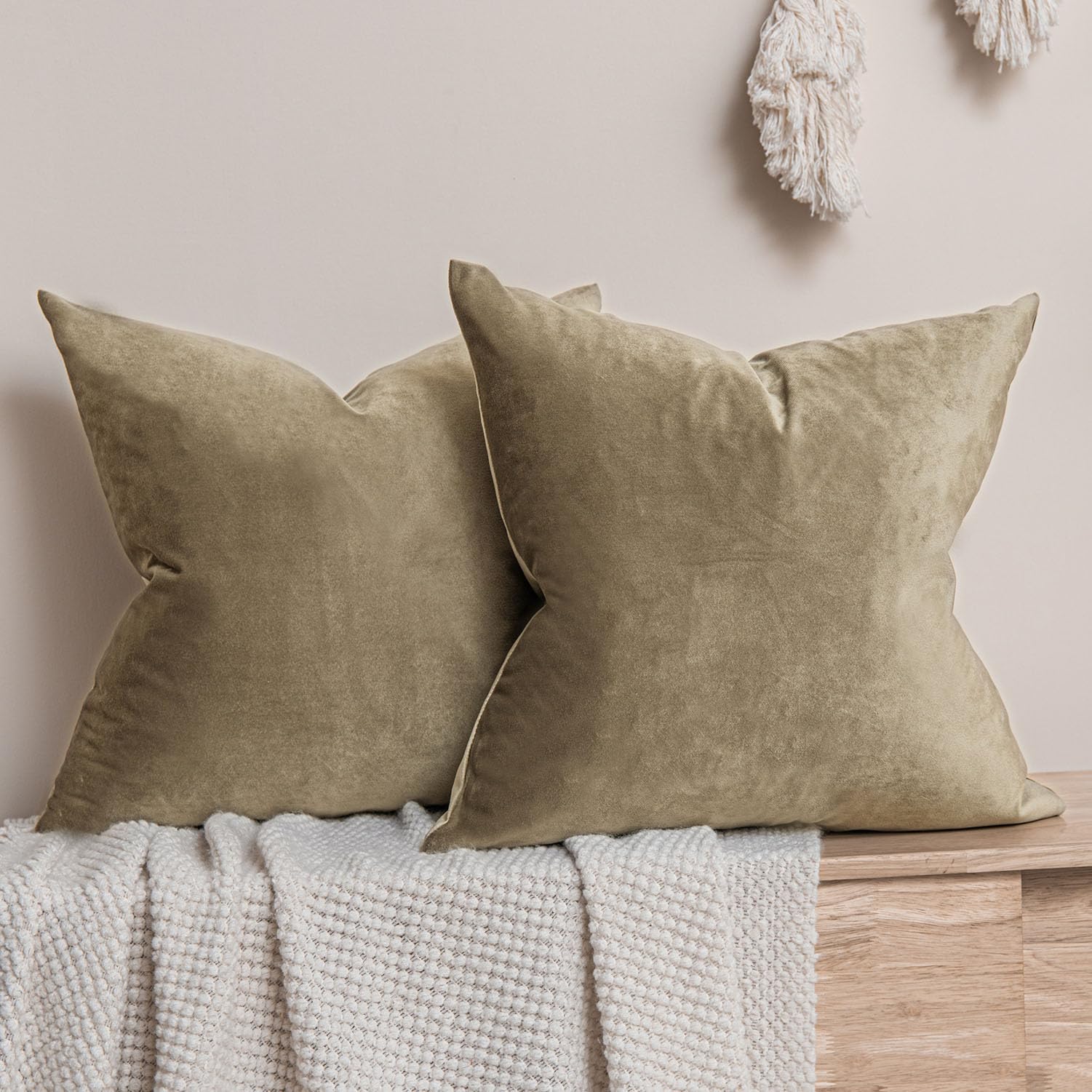 JUSPURBET Decorative Pillow Covers Set of 2 Velvet Throw Pillow Covers for Couch Sofa Bed Soft Cushion Covers Cases with Hidden Zipper for Living Room Home Decor 24x24 inch,Coral