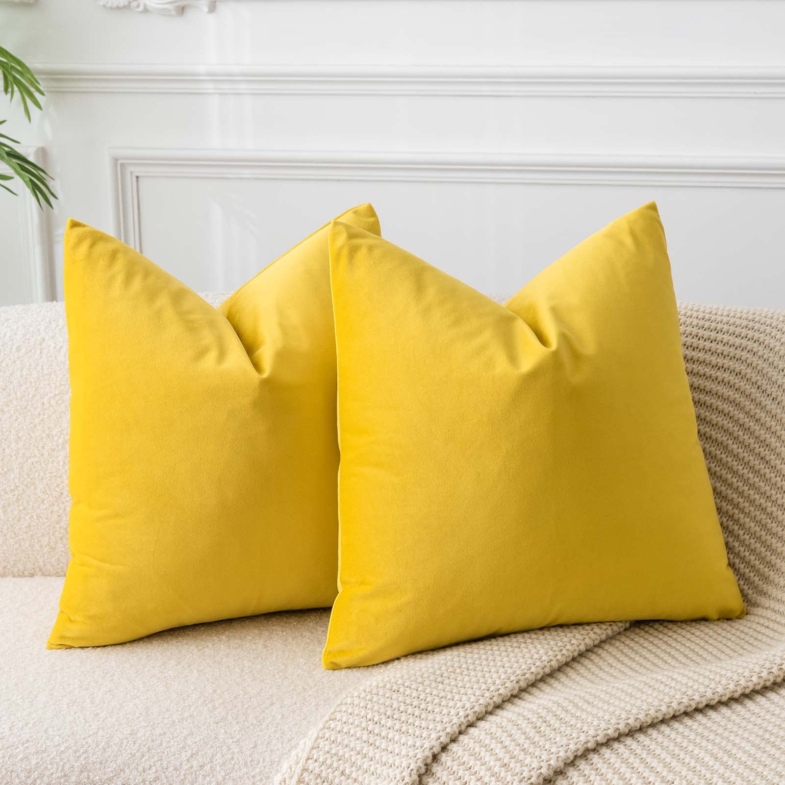 JUSPURBET Decorative Pillow Covers Set of 2 Velvet Throw Pillow Covers for Couch Sofa Bed Soft Cushion Covers Cases with Hidden Zipper for Living Room Home Decor 24x24 inch,Coral