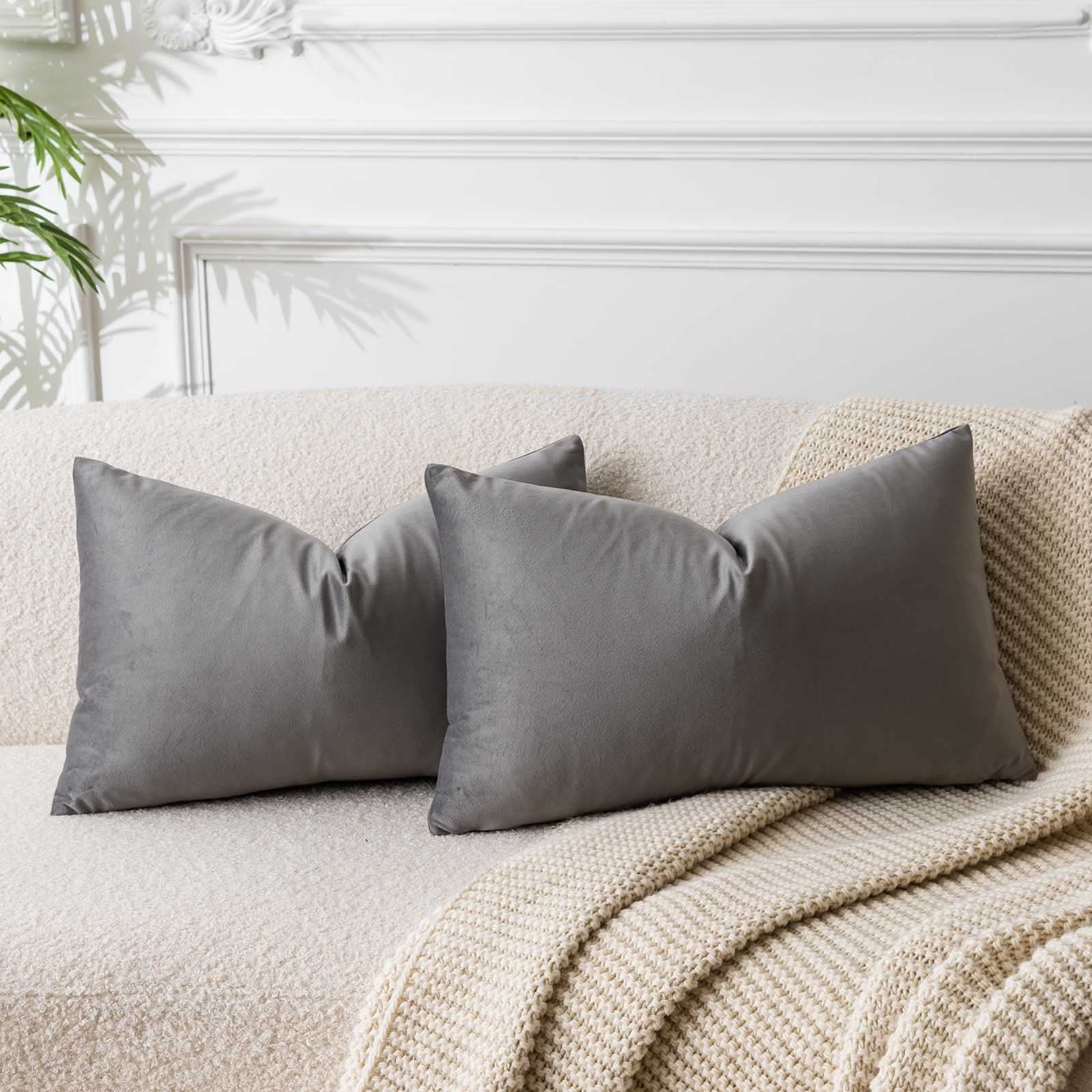 JUSPURBET Decorative Pillow Covers Set of 2 Velvet Throw Pillow Covers for Couch Sofa Bed Soft Cushion Covers Cases with Hidden Zipper for Living Room Home Decor 24x24 inch,Coral