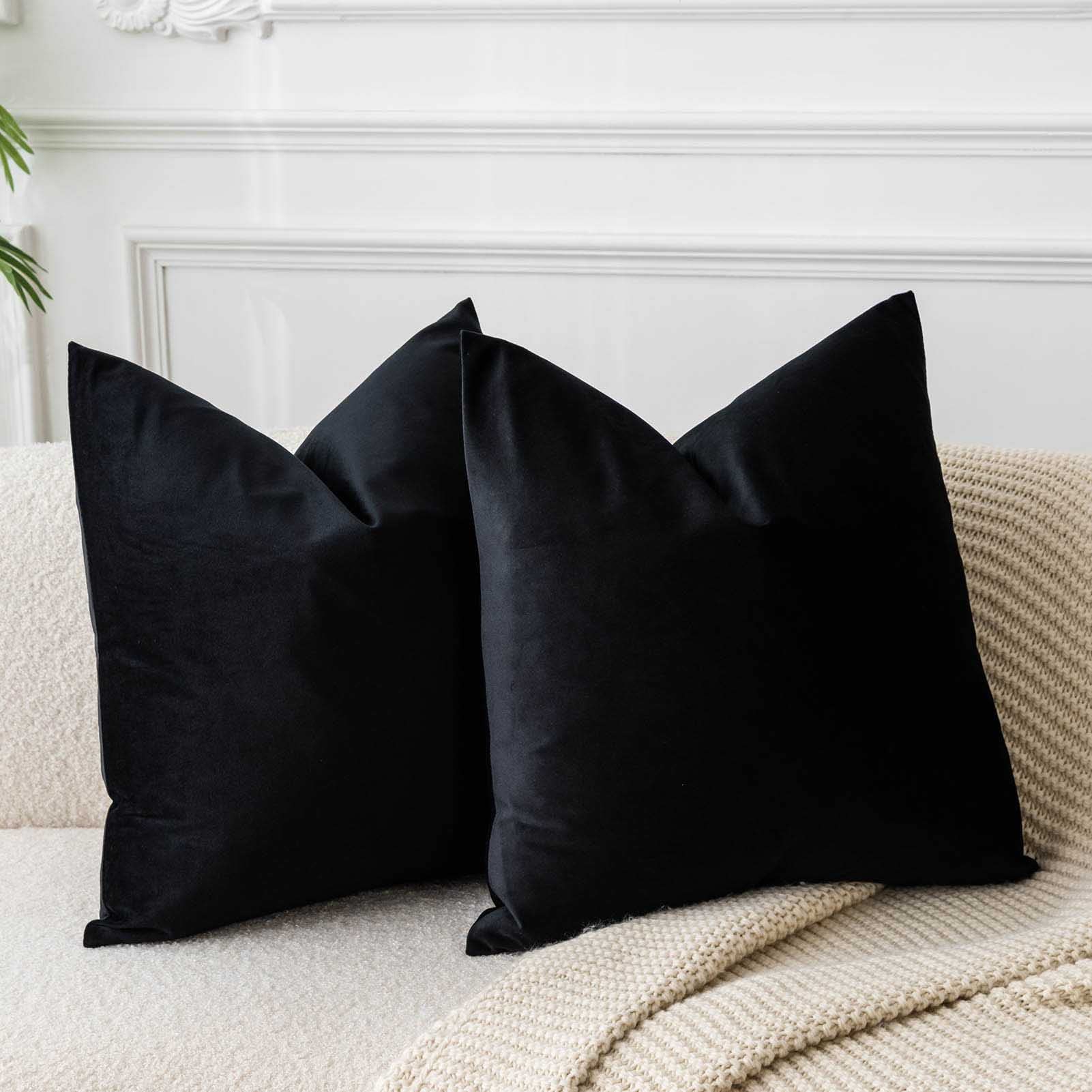 JUSPURBET Decorative Pillow Covers Set of 2 Velvet Throw Pillow Covers for Couch Sofa Bed Soft Cushion Covers Cases with Hidden Zipper for Living Room Home Decor 24x24 inch,Coral