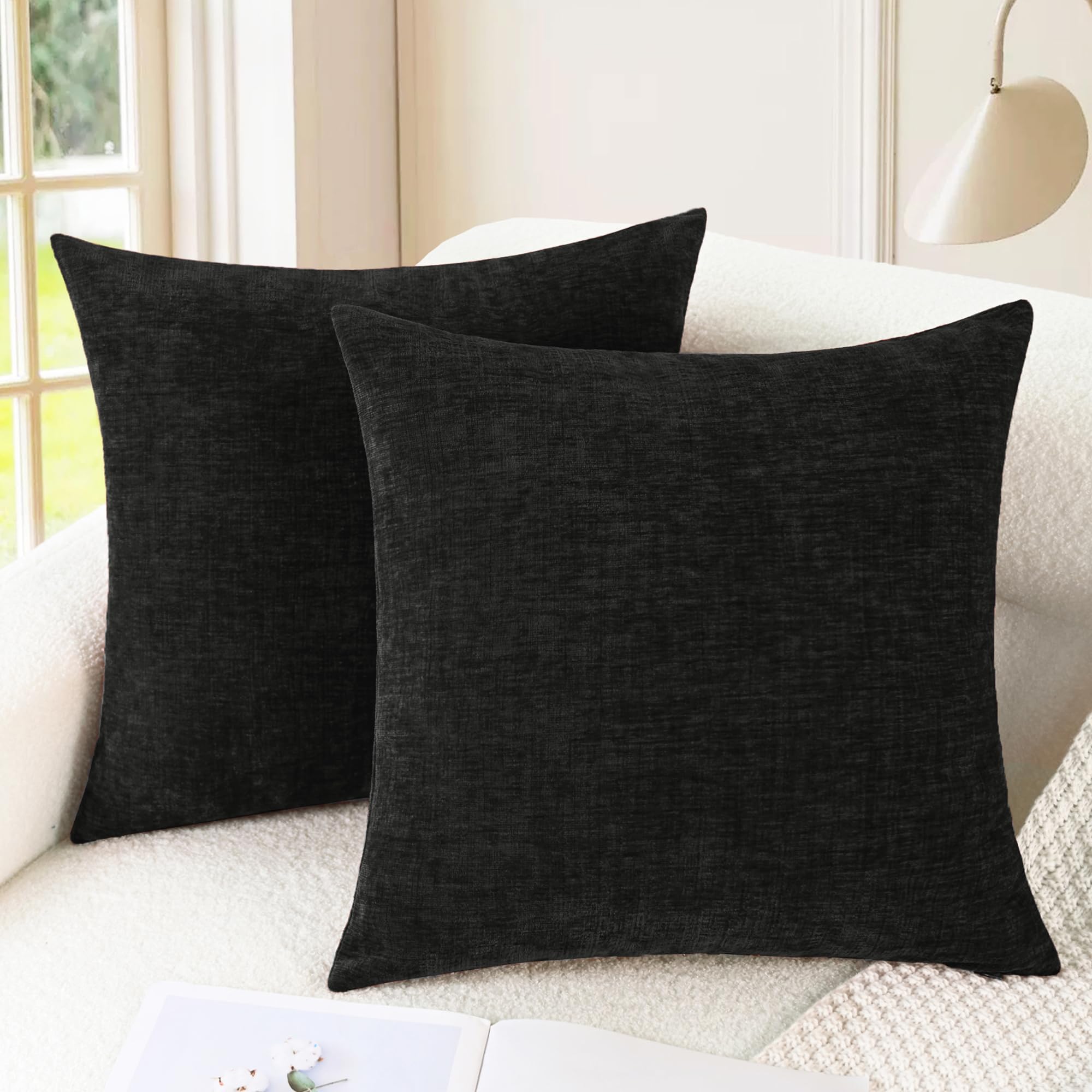CaliTime Throw Pillow Covers Decorative 20 X 26 Inches Pack of 2 Cozy Chenille Standard Pillow Shams Cases for Couch Sofa Bed Living Room Home Living Coral