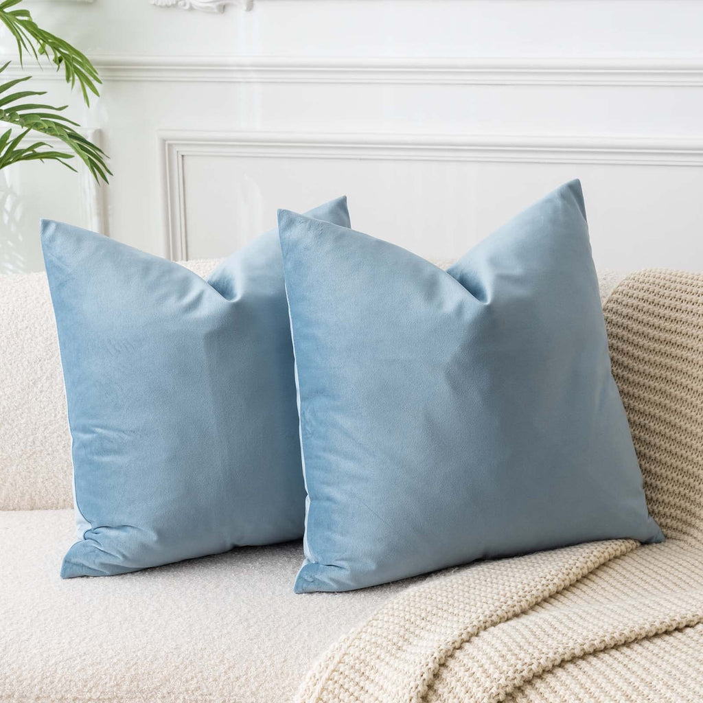JUSPURBET Decorative Pillow Covers Set of 2 Velvet Throw Pillow Covers for Couch Sofa Bed Soft Cushion Covers Cases with Hidden Zipper for Living Room Home Decor 24x24 inch,Coral