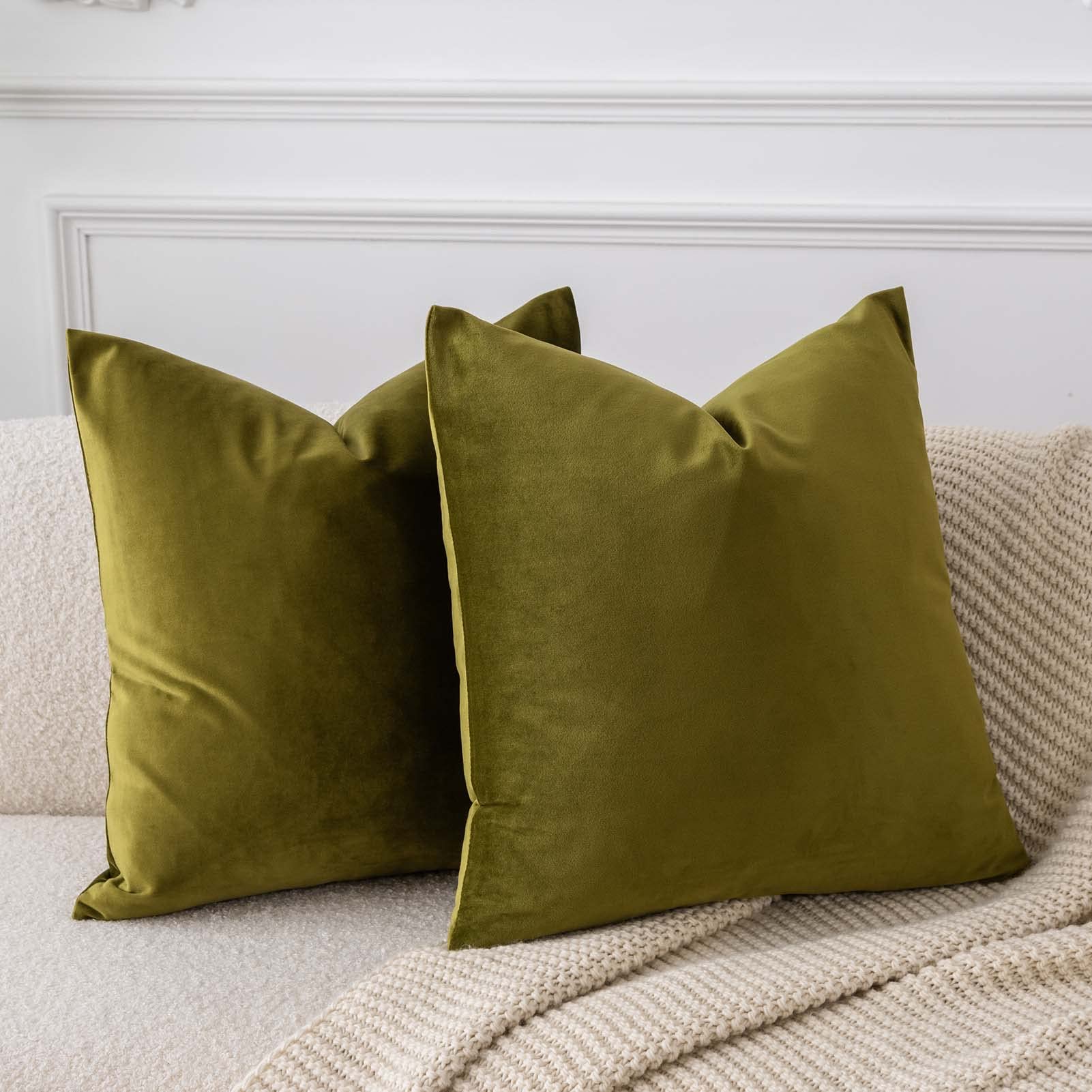 JUSPURBET Decorative Pillow Covers Set of 2 Velvet Throw Pillow Covers for Couch Sofa Bed Soft Cushion Covers Cases with Hidden Zipper for Living Room Home Decor 24x24 inch,Coral