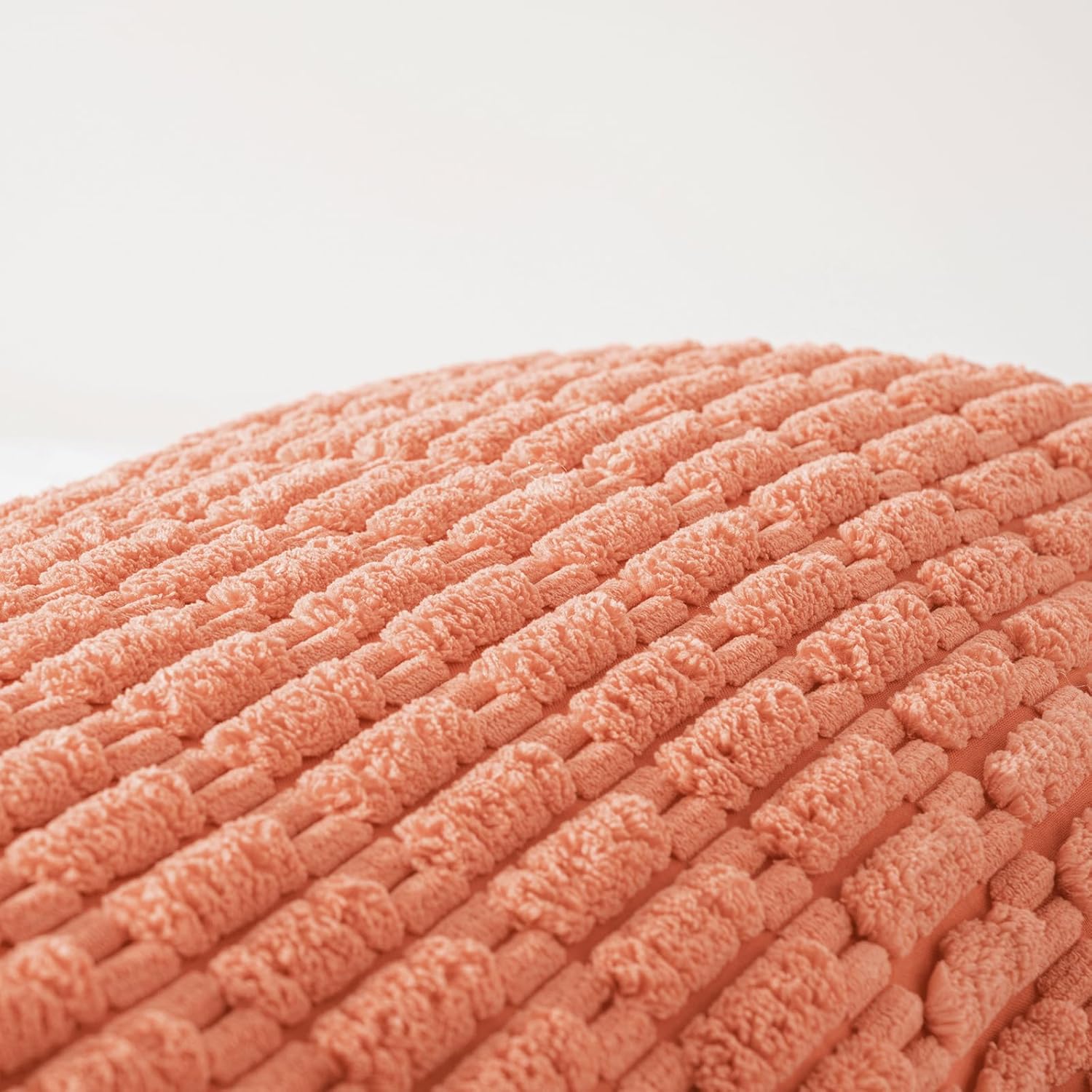 Fancy Homi Decorative Throw Pillow Covers for Bed Couch Bedroom Bench, Soft Corduroy Solid Pillow Case, Rustic Farmhouse Boho Room Decor,54" x 20" (Pack of 1),Coral