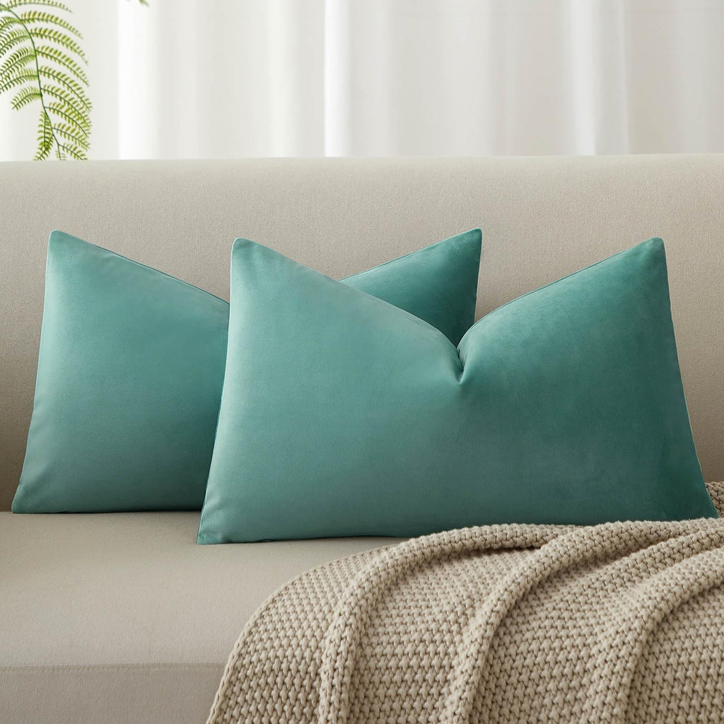 JUSPURBET Decorative Pillow Covers Set of 2 Velvet Throw Pillow Covers for Couch Sofa Bed Soft Cushion Covers Cases with Hidden Zipper for Living Room Home Decor 24x24 inch,Coral