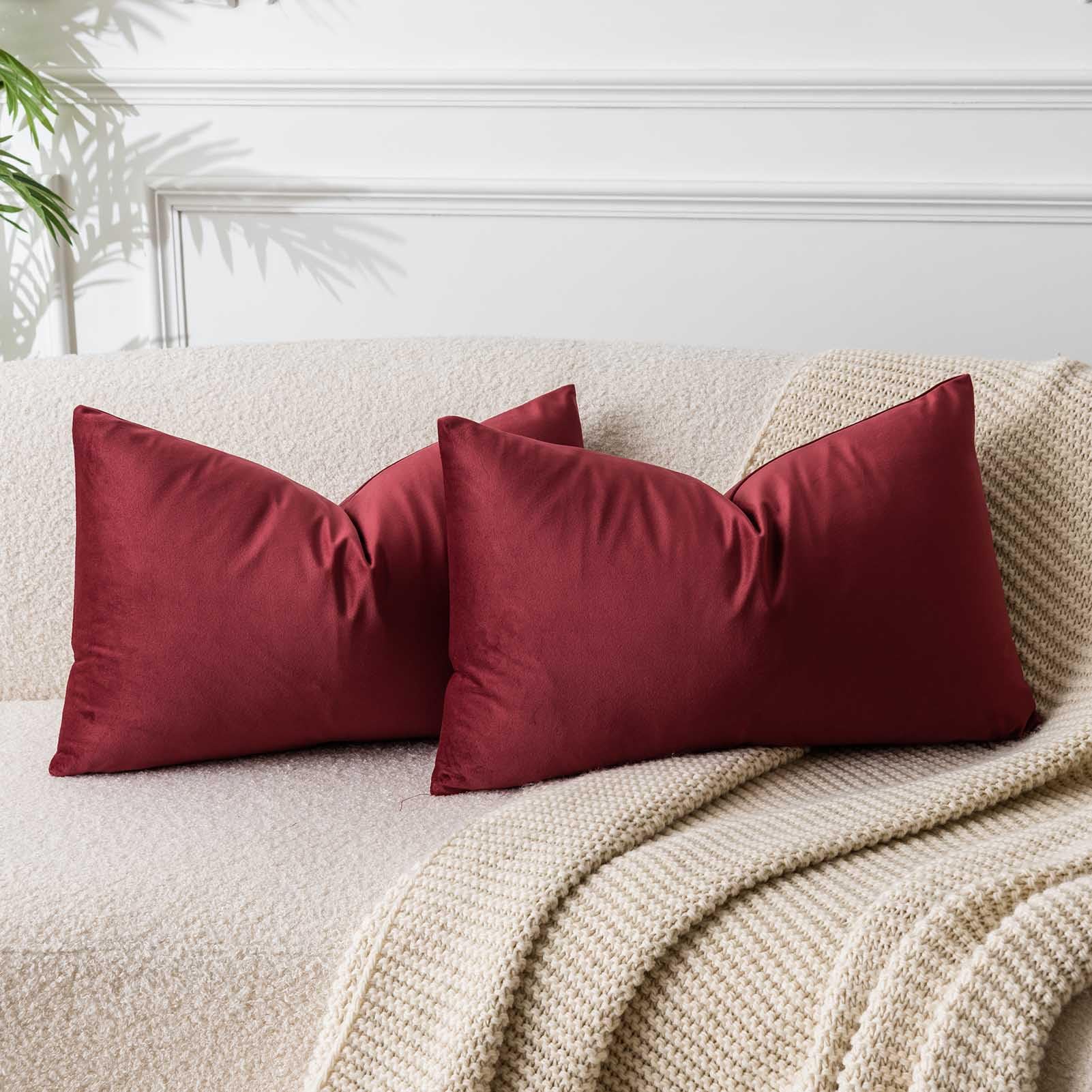 JUSPURBET Decorative Pillow Covers Set of 2 Velvet Throw Pillow Covers for Couch Sofa Bed Soft Cushion Covers Cases with Hidden Zipper for Living Room Home Decor 24x24 inch,Coral