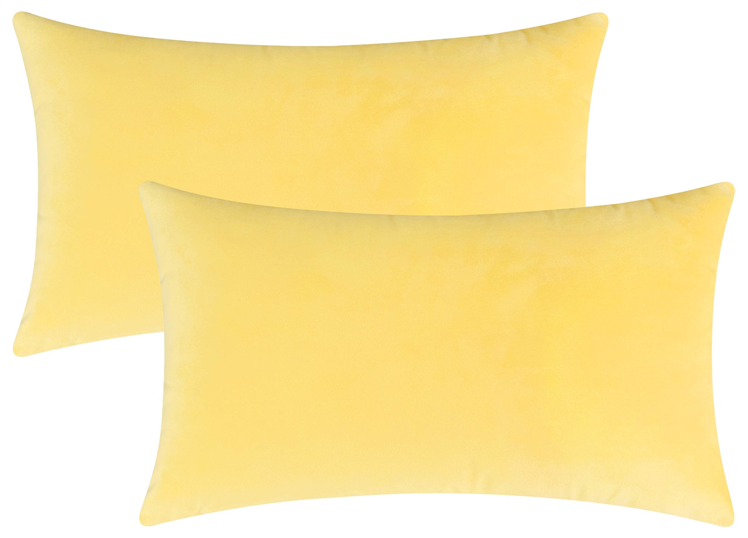 Mixhug Decorative Throw Pillow Covers, Velvet Cushion Covers, Solid Throw Pillow Cases for Couch and Bed, Pale Coral, 26 x 26 Inches, Set of 2