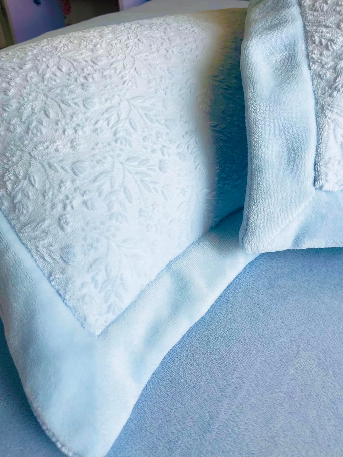 ZaneLyon Ultra Soft Coral Fleece Pillowcases, Warm Plush Pillow Covers with Embossed Pattern, Winter Bedding