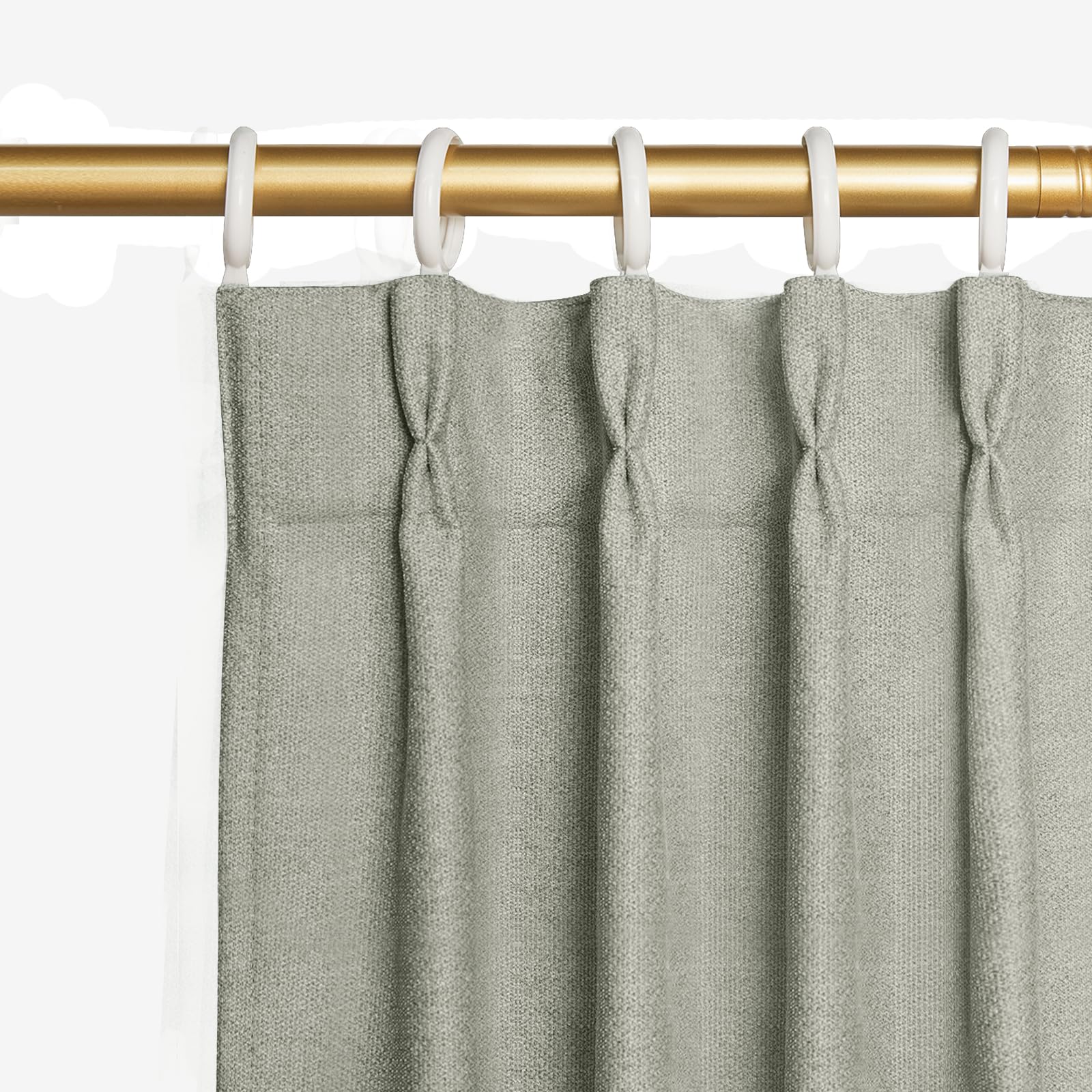 Joydeco Linen Curtains 96 inch Length 2 Panel Set, Light Filtering Curtain for Living Room Bedroom, 52 inch Wide Drapes with Rod Pocket Back Tab (96" Lx52 W, Ivory on Linen)