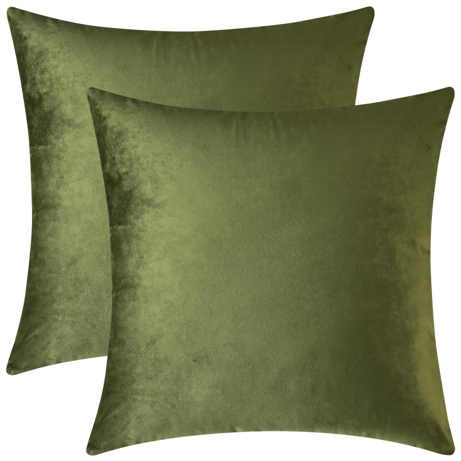 Mixhug Decorative Throw Pillow Covers, Velvet Cushion Covers, Solid Throw Pillow Cases for Couch and Bed, Pale Coral, 26 x 26 Inches, Set of 2