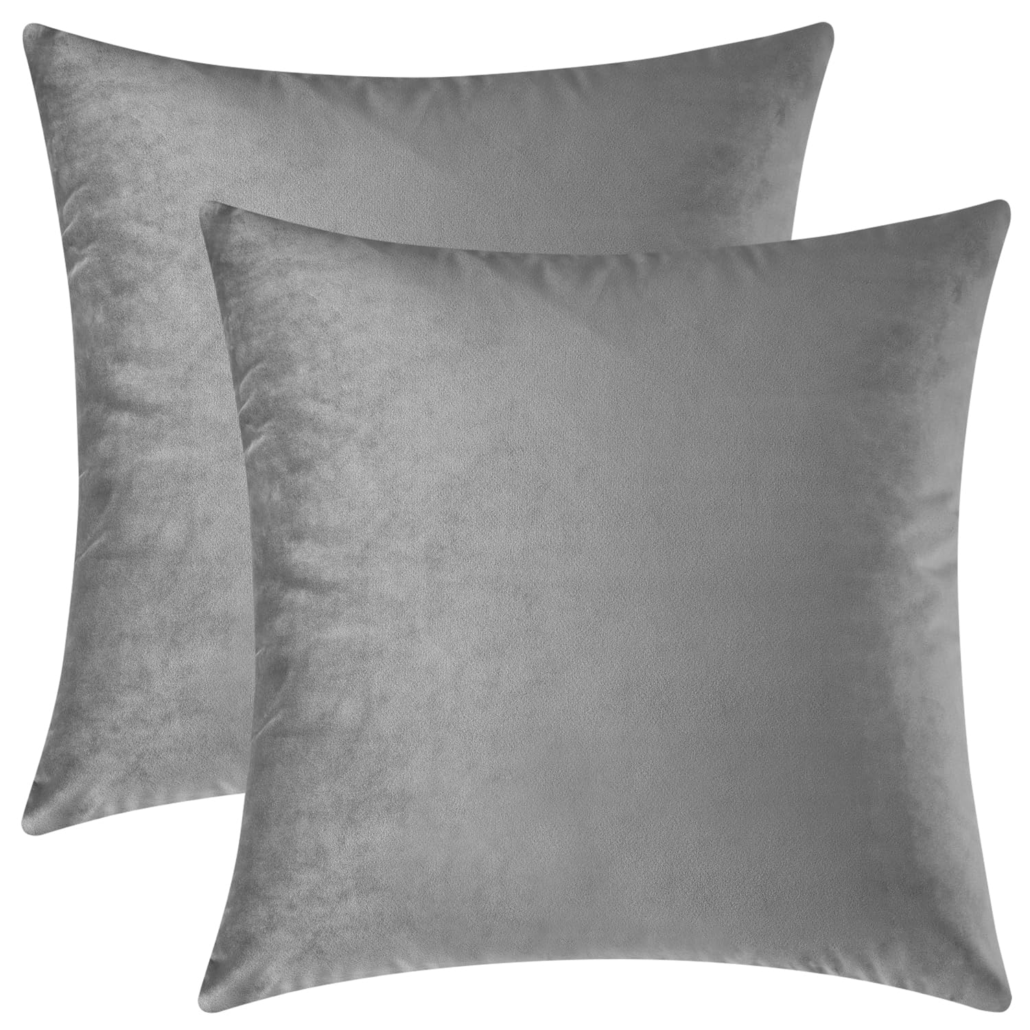 Mixhug Decorative Throw Pillow Covers, Velvet Cushion Covers, Solid Throw Pillow Cases for Couch and Bed, Pale Coral, 26 x 26 Inches, Set of 2