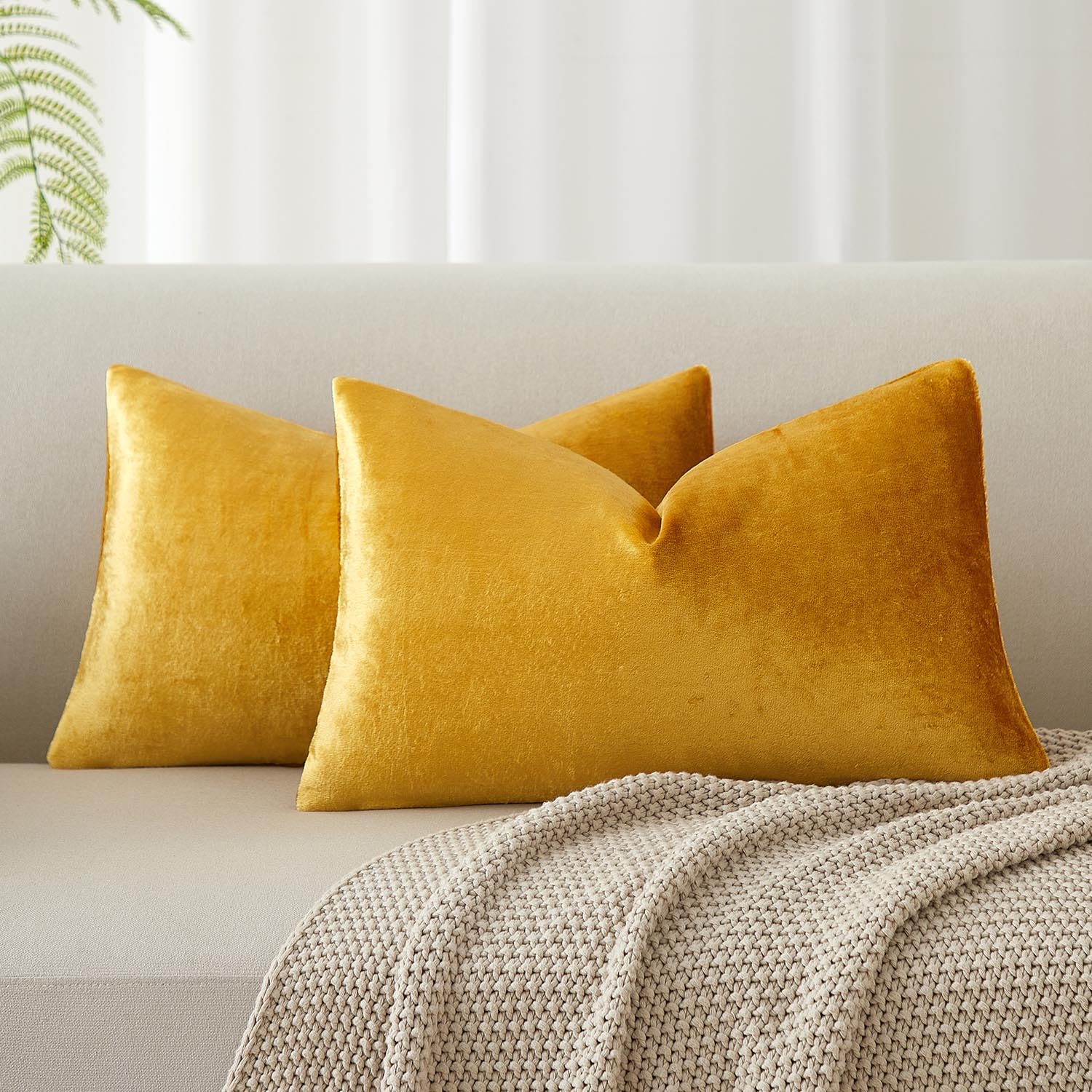JUSPURBET Decorative Pillow Covers Set of 2 Velvet Throw Pillow Covers for Couch Sofa Bed Soft Cushion Covers Cases with Hidden Zipper for Living Room Home Decor 24x24 inch,Coral