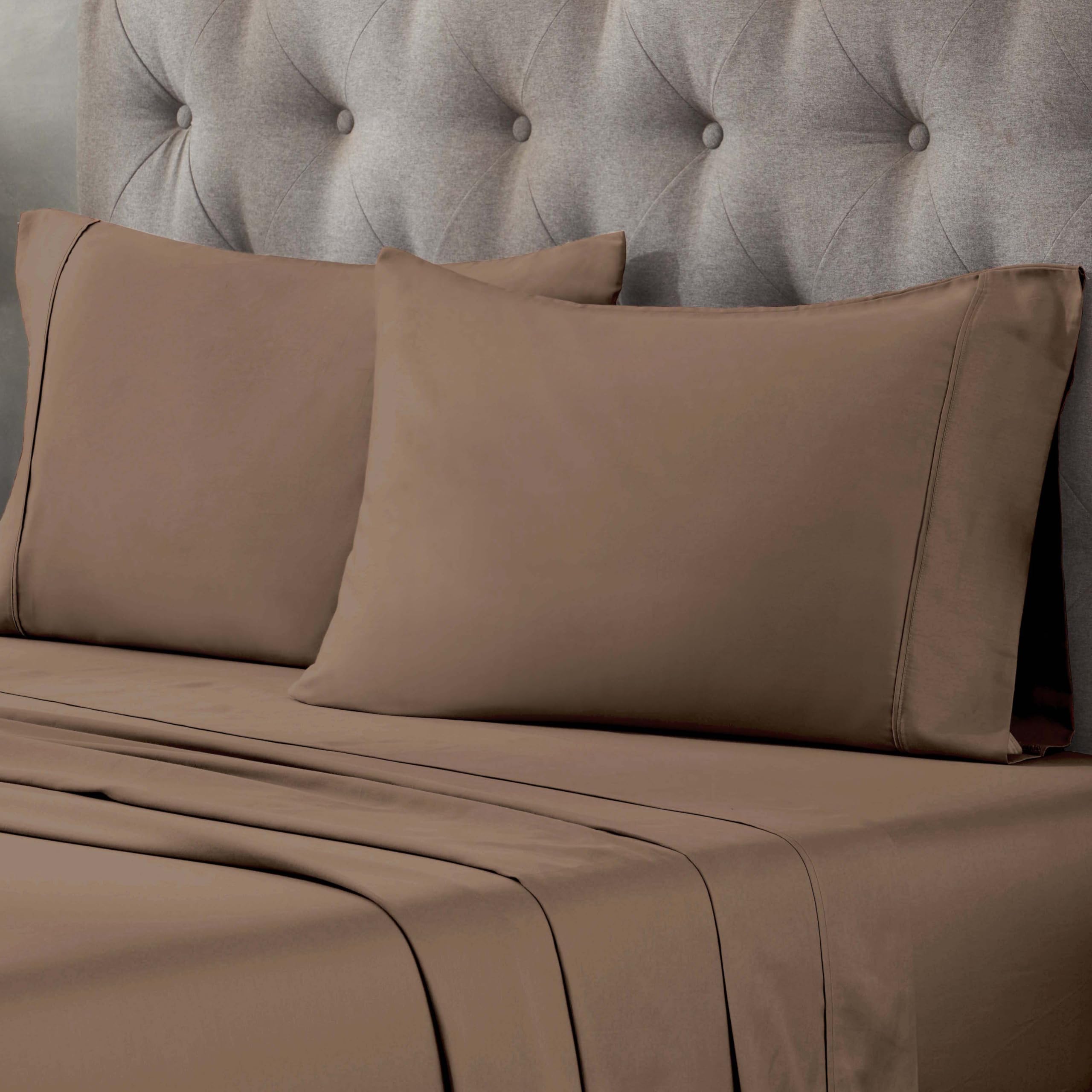 Superior Egyptian Cotton 300 Thread Count Pillowcases, Pillow Cases, Modern, Solid Classic Pillow Case Cover, Ultra-Soft Comfort Basics, Bedding Essentials, Bed Accents, Set of 2, Standard, Coral