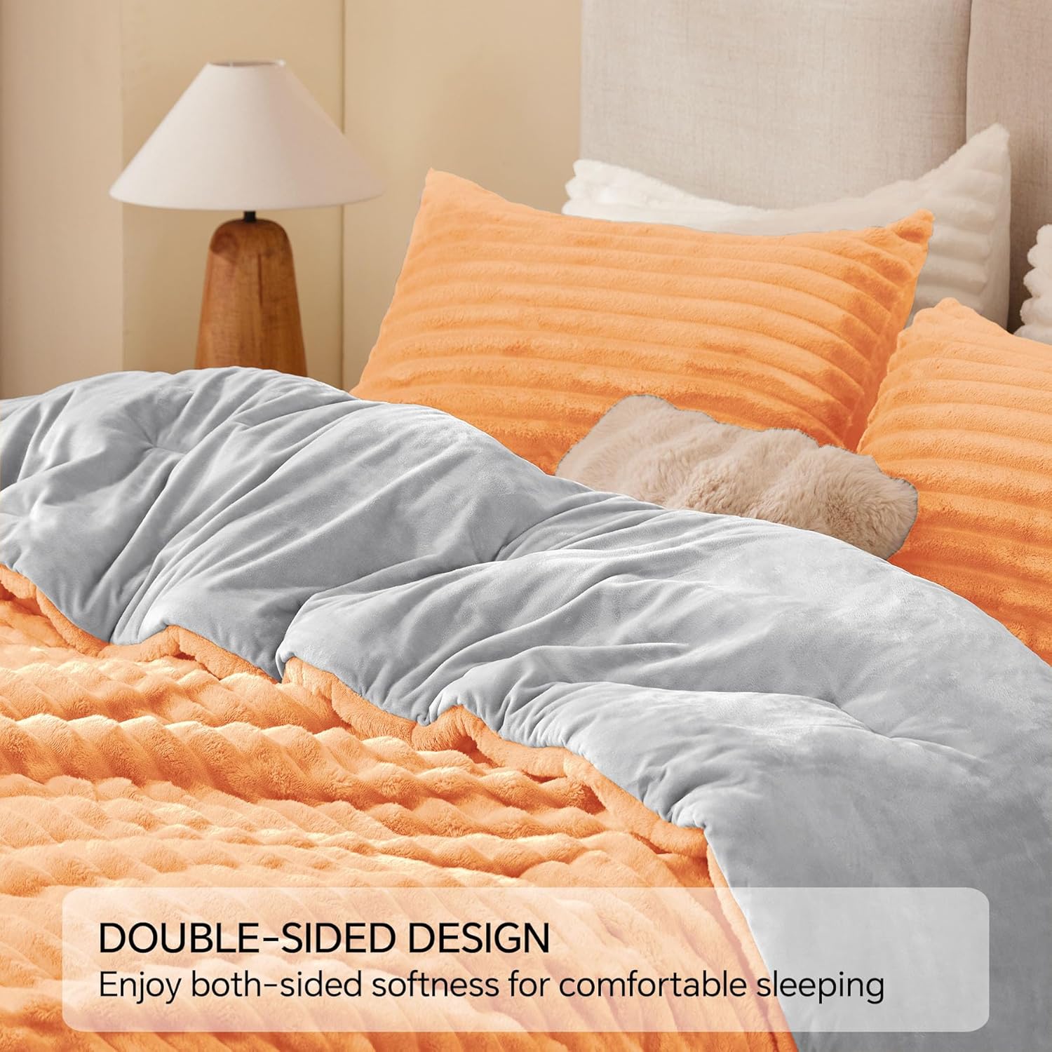 BEDELITE Fleece Twin Comforter Set -Super Soft & Warm Fluffy Coral Bedding, Luxury Fuzzy Heavy Bed Set for Winter with 1 Pillow case